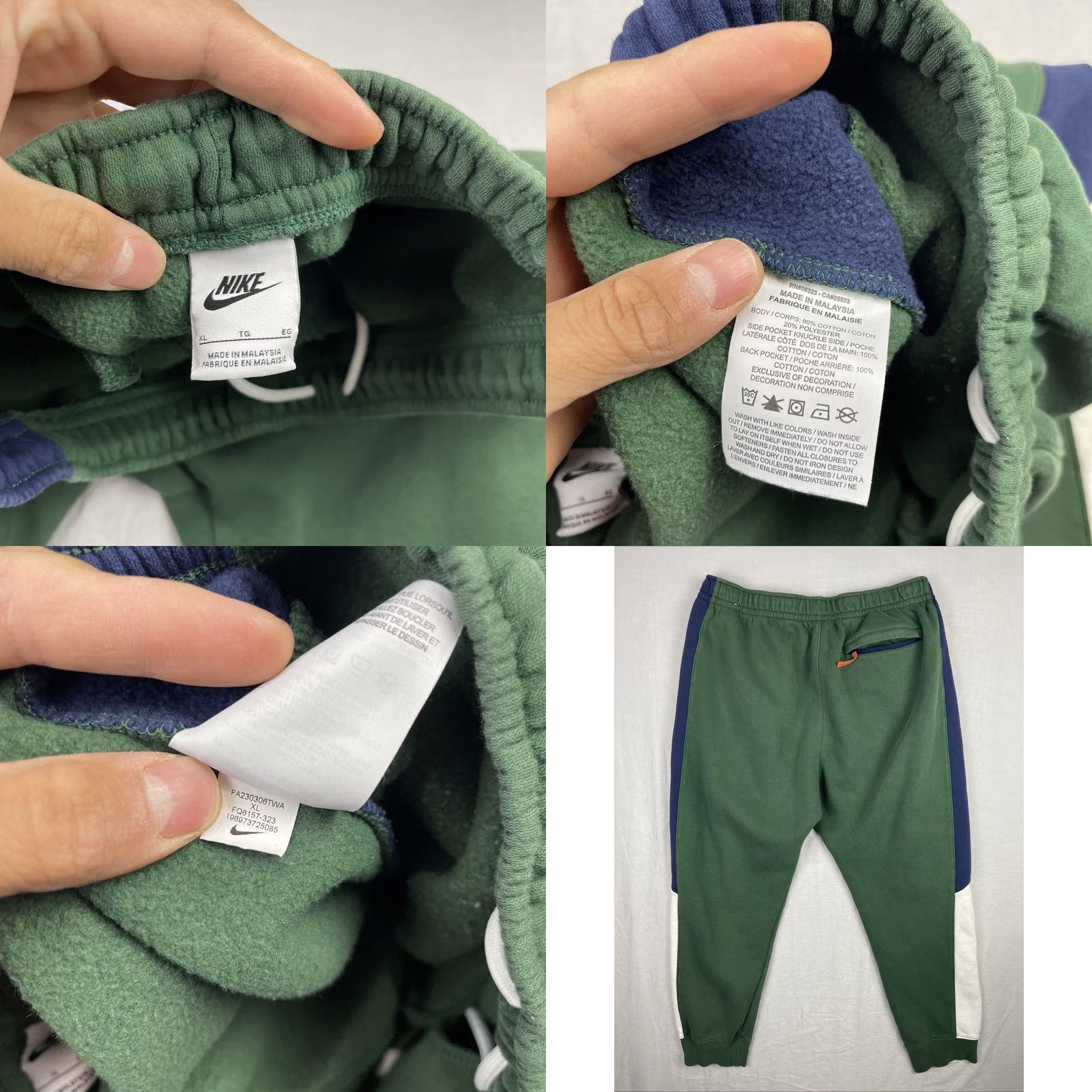 Nike Nike Pants Mens XL Joggers Sweatpants Fleece Club Swoosh FQ6157-323 Green Athletic Sportswear Casual Size US 36 / EU 52 - 8 Thumbnail