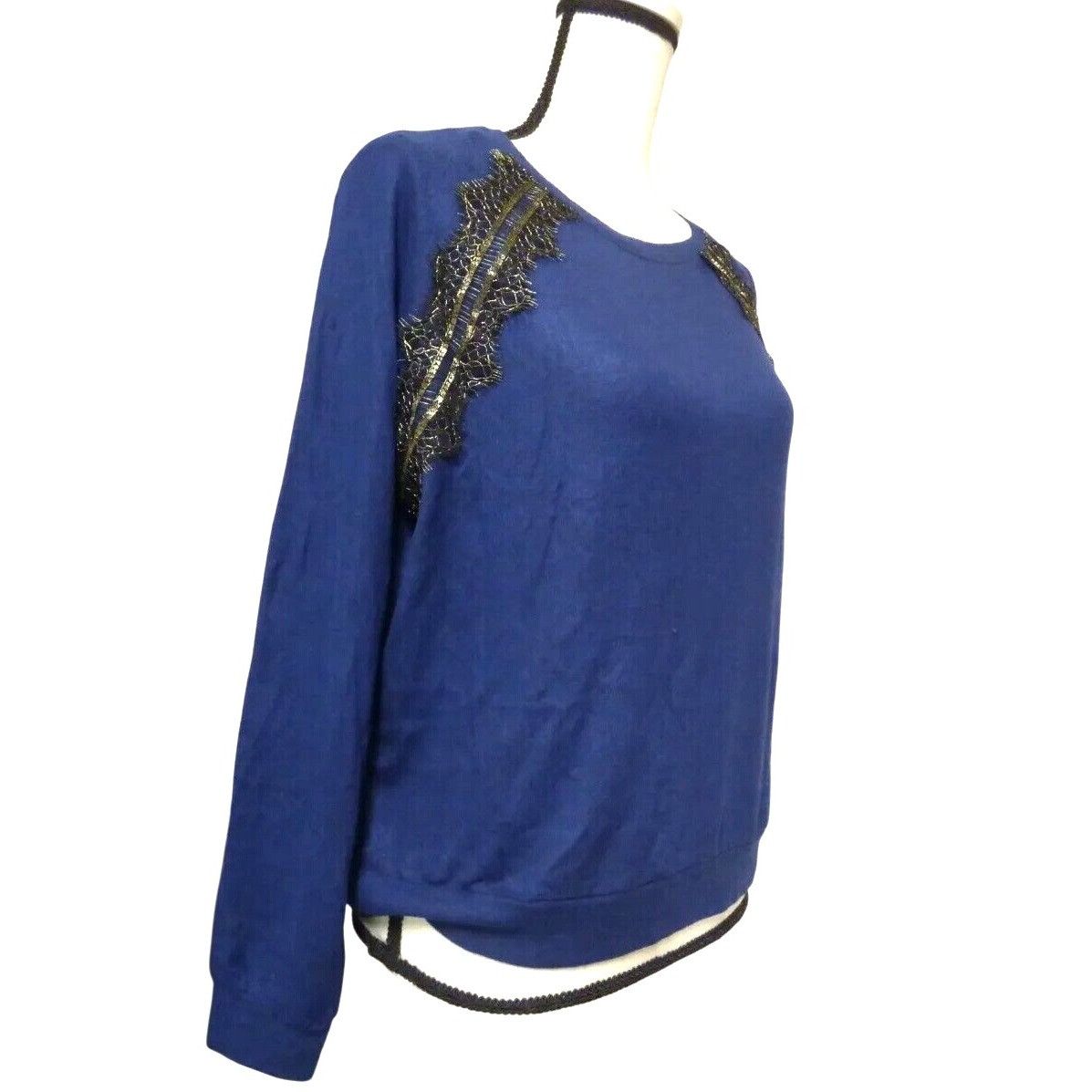 Other Ultra Flirt Junior’s Embellished Reglan Pullover Sweater, Bl Size S / US 4 / IT 40 - 2 Thumbnail