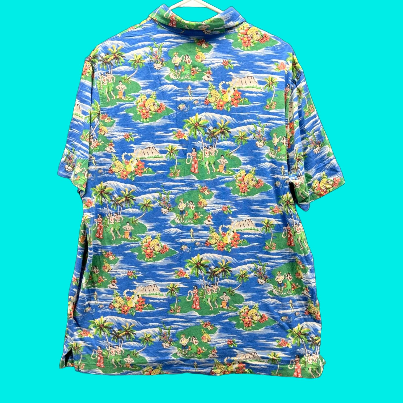 Polo Ralph Lauren Polo Ralph Lauren Polo Shirt Men L Blue Green Hawaiian Floral AOP, Short Sleeve, Button, Logo, 44 Chest, Regular Fit, Vintage No Size US L / EU 52-54 / 3 - 1 Thumbnail