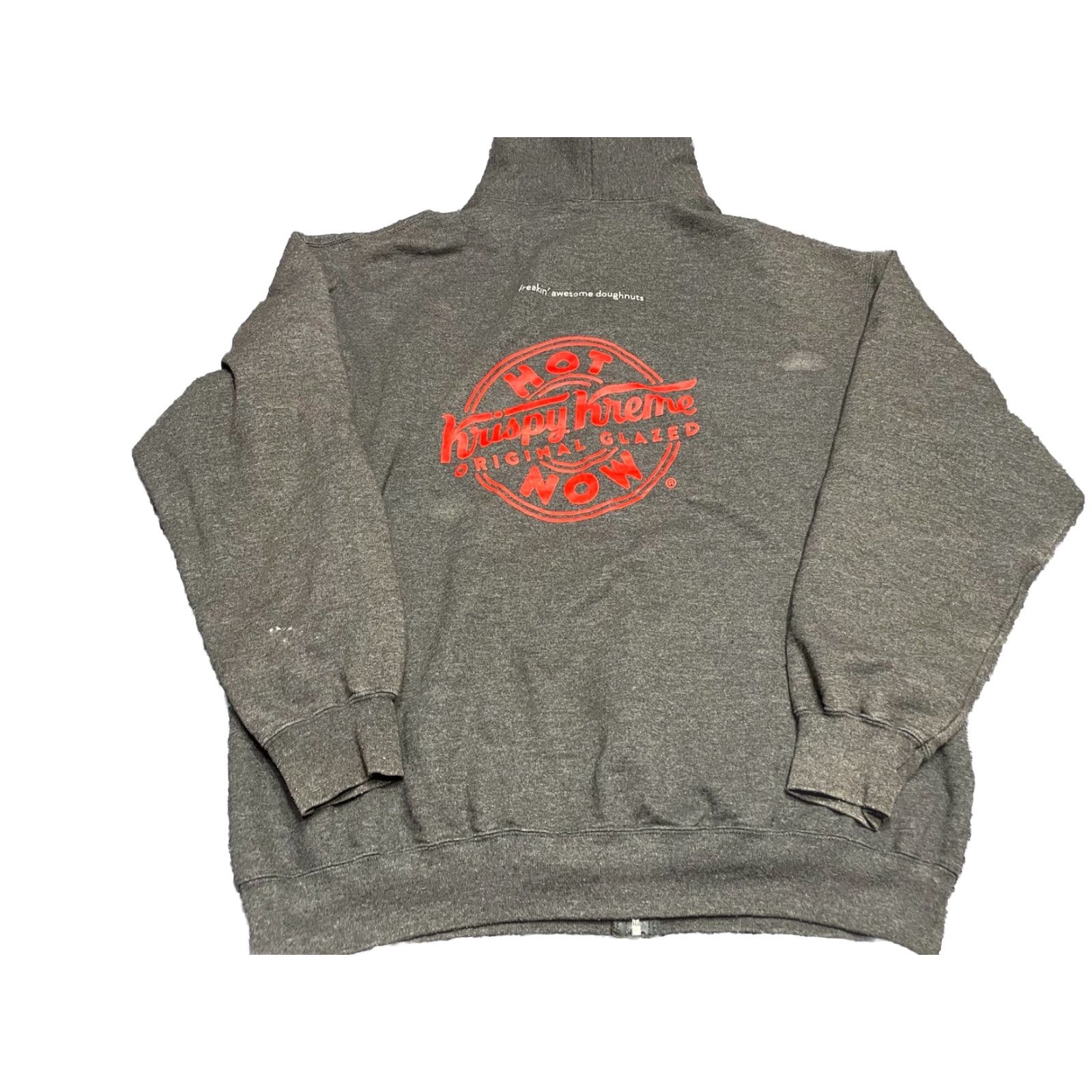 Vintage Krispy Kreme Full Zip Hoodie Gray XL Unisex Adults 90s Logo Embroidered Pockets Hooded Zip 3 Season (Fall Winter Spring) Shirt? Size US XL / EU 56 / 4 - 2 Thumbnail