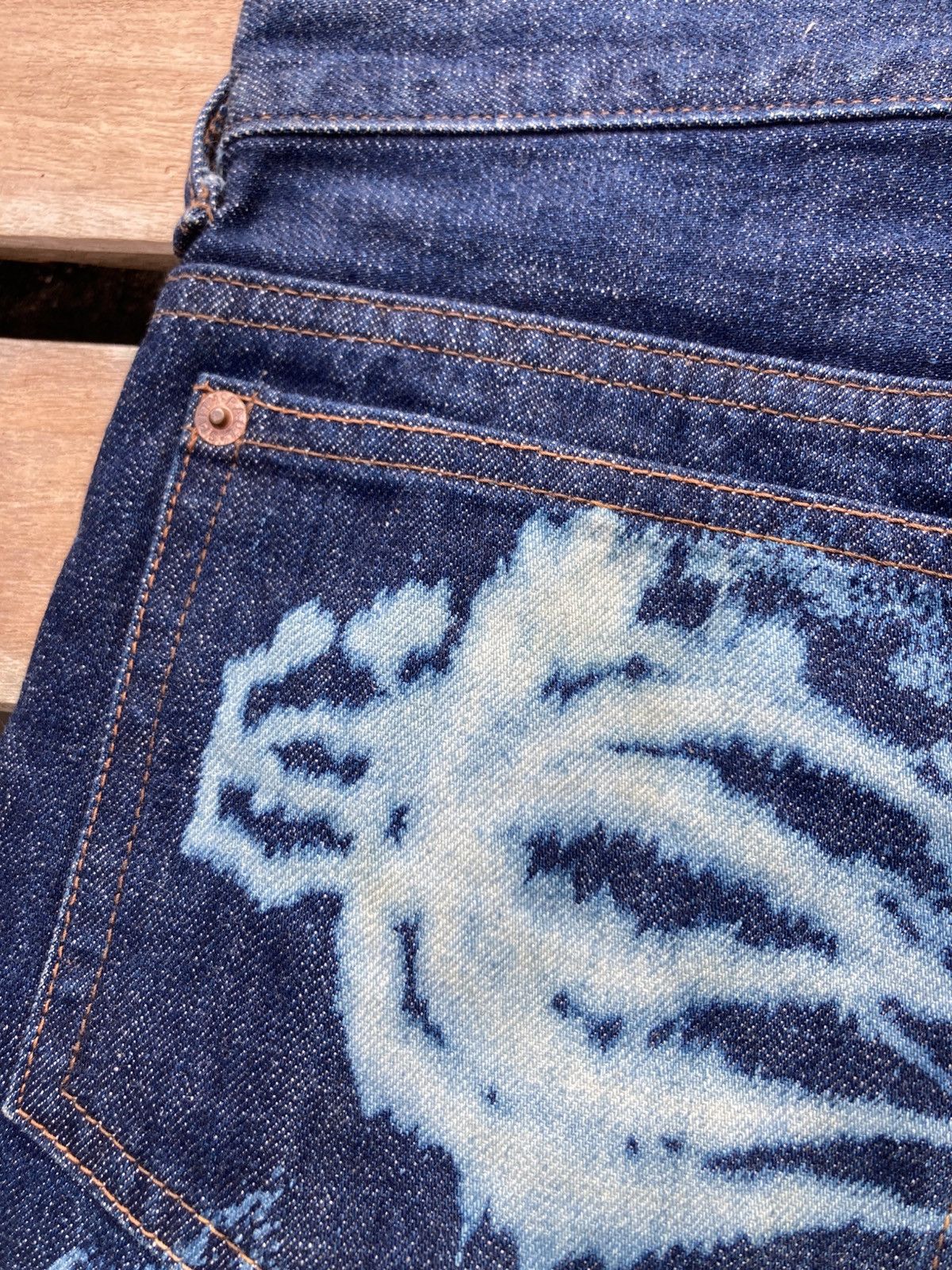 Paul Smith Archive Red Ear by Paul Smith Art Bleached Selvedge Jeans Size US 30 / EU 46 - 11 Thumbnail