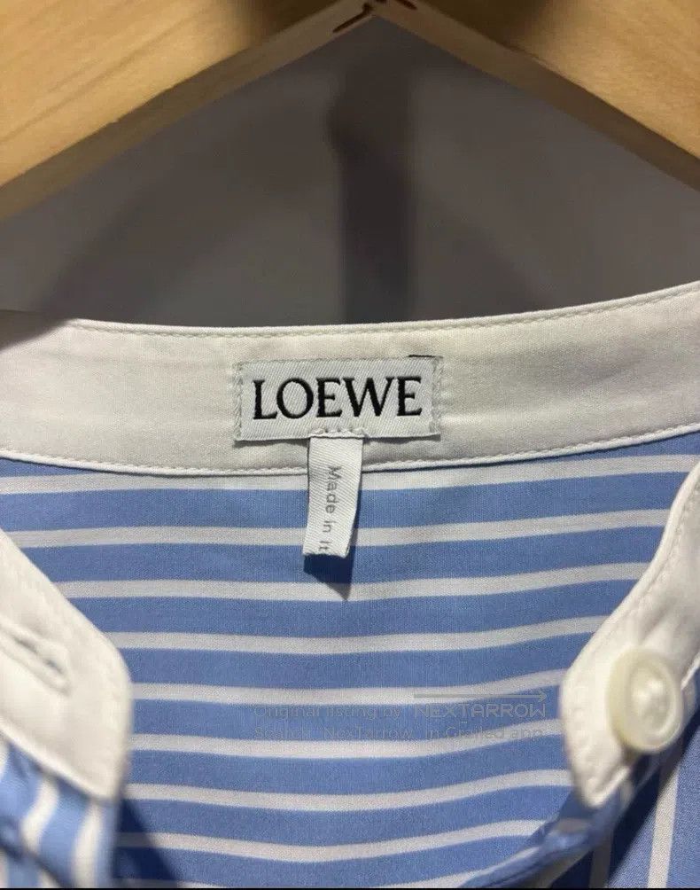 Loewe Loewe Navy and white striped dress, all cotton fabric, wit Size M / US 6-8 / IT 42-44 - 2 Thumbnail