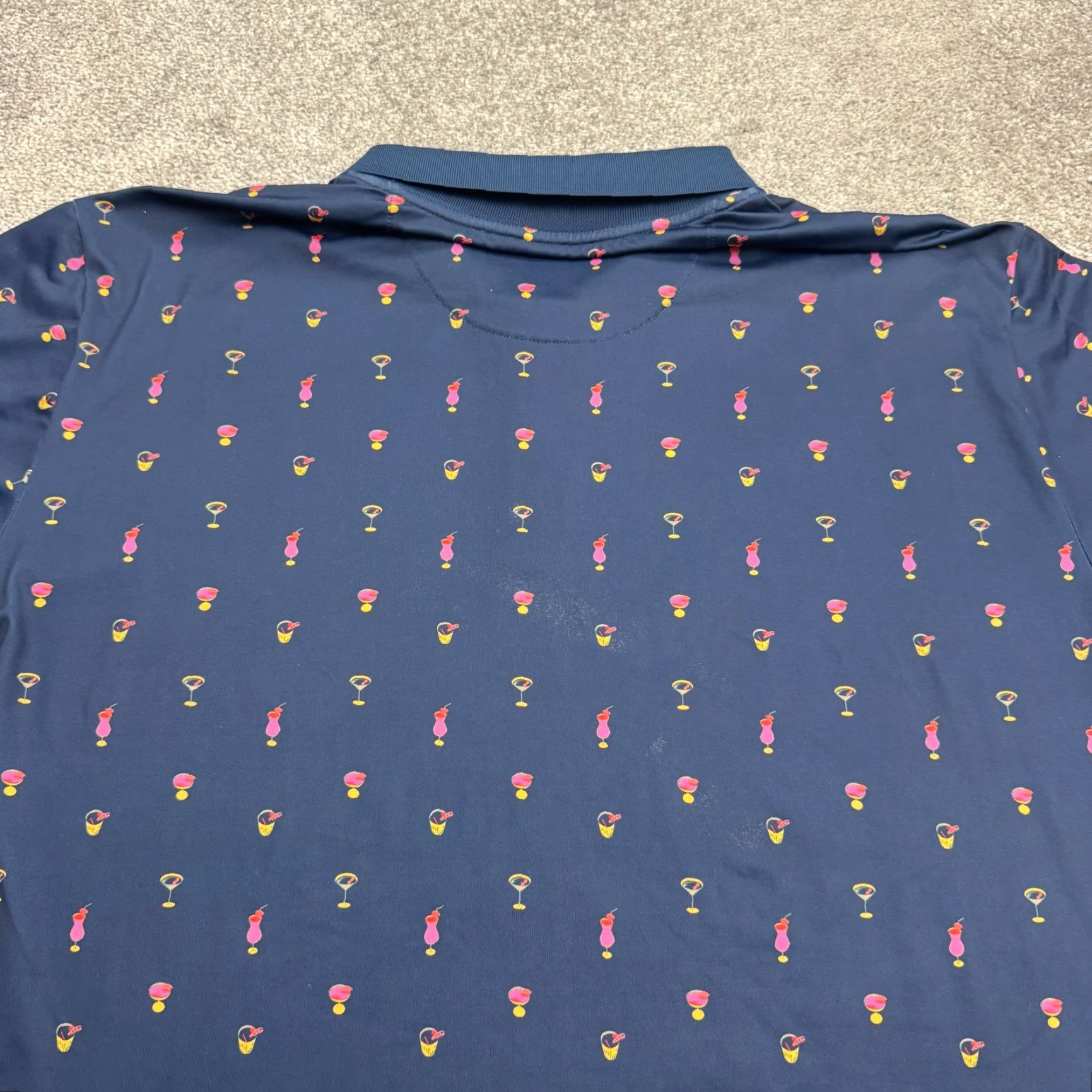 Bonobos Bonobos Golf Polo Shirt Mens XXL Navy Blue Cocktail Drinks Print Size US XXL / EU 58 / 5 - 4 Thumbnail