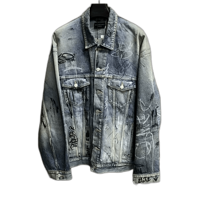 Balenciaga Balenciaga Blue Pattern Print Long Sleeve Jacket Size US S / EU 44-46 / 1 - 1 Thumbnail