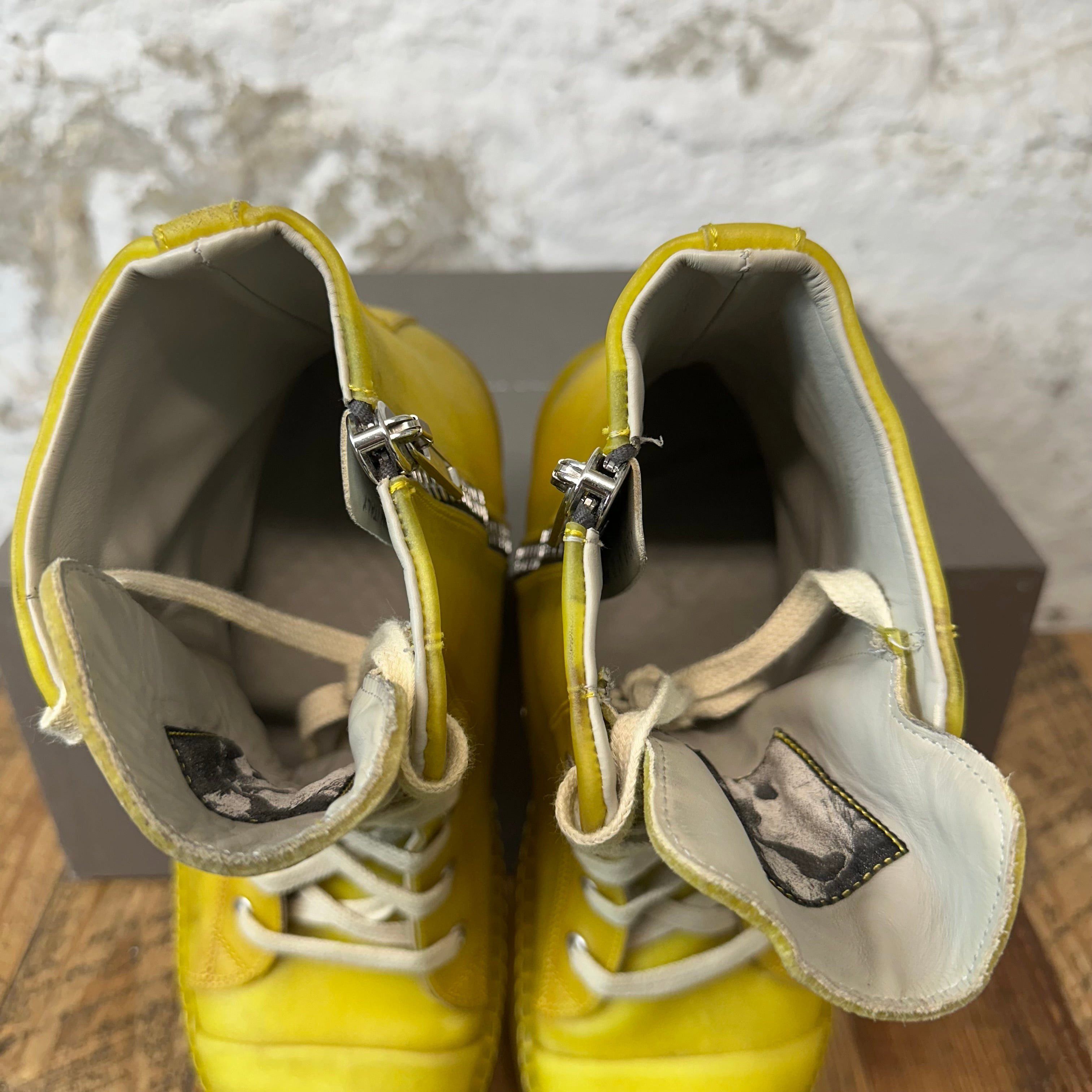 Rick Owens Rick Owens Ramone Transparent Yellow High Sneaker Sz 8 (41) Size US 8 / EU 41 - 4 Thumbnail