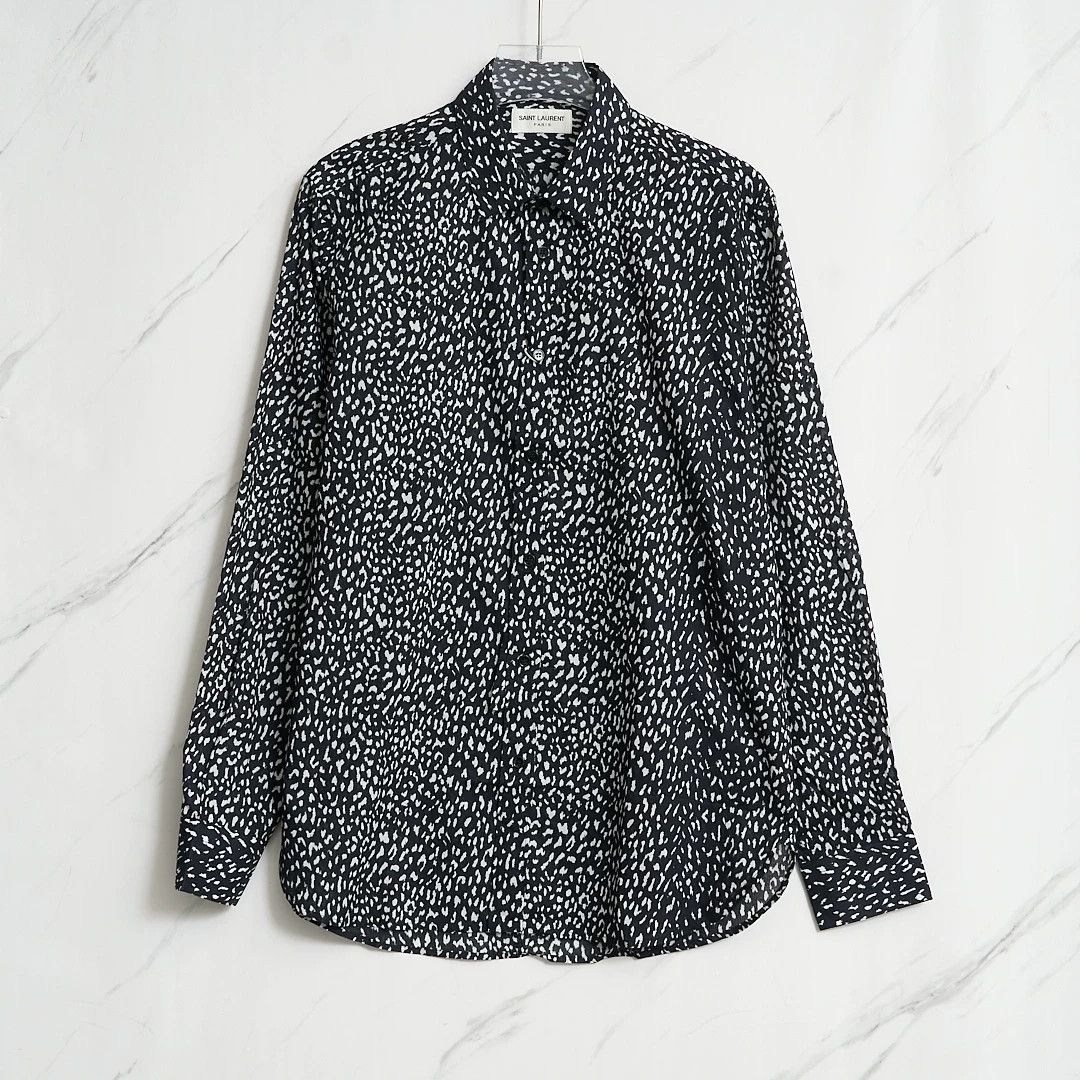 Saint Laurent Paris Saint Laurent Men's Polka Dot Shirt Size US M / EU 48-50 / 2 - 1 Thumbnail