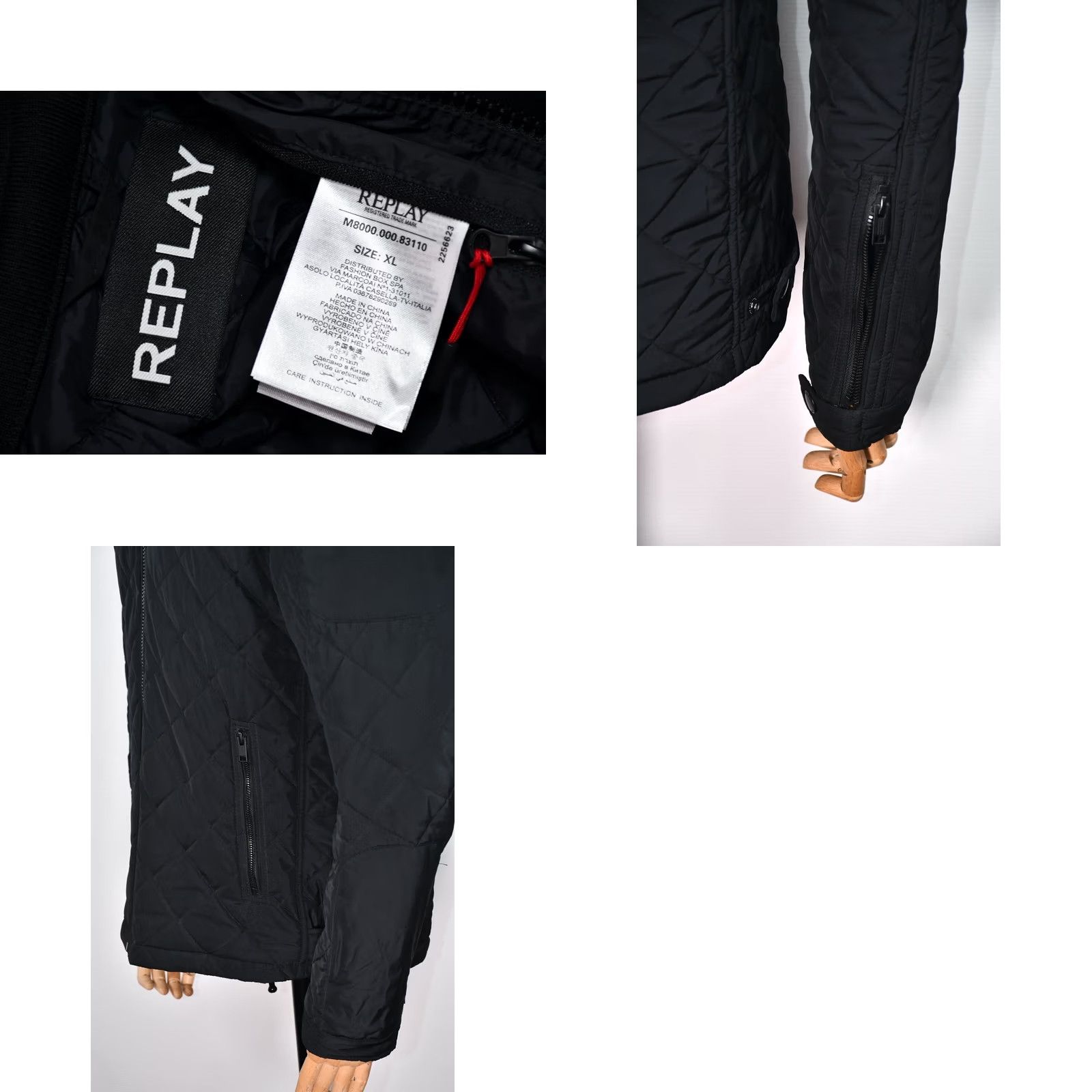 Replay Replay Quilted Biker Jacket Men XL Black Size US XL / EU 56 / 4 - 8 Thumbnail