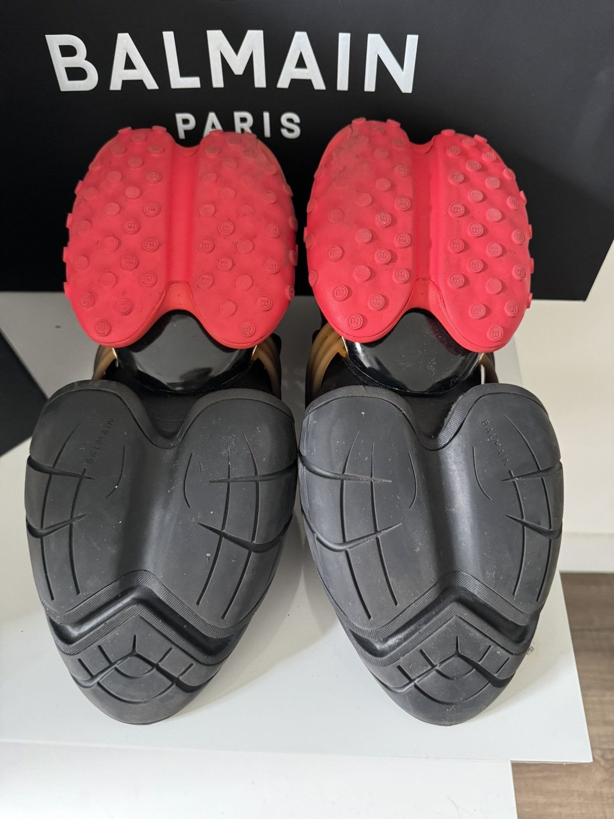 Balmain Unicorn low-top trainers in neoprene and calfskin Size US 9 / EU 42 - 5 Thumbnail