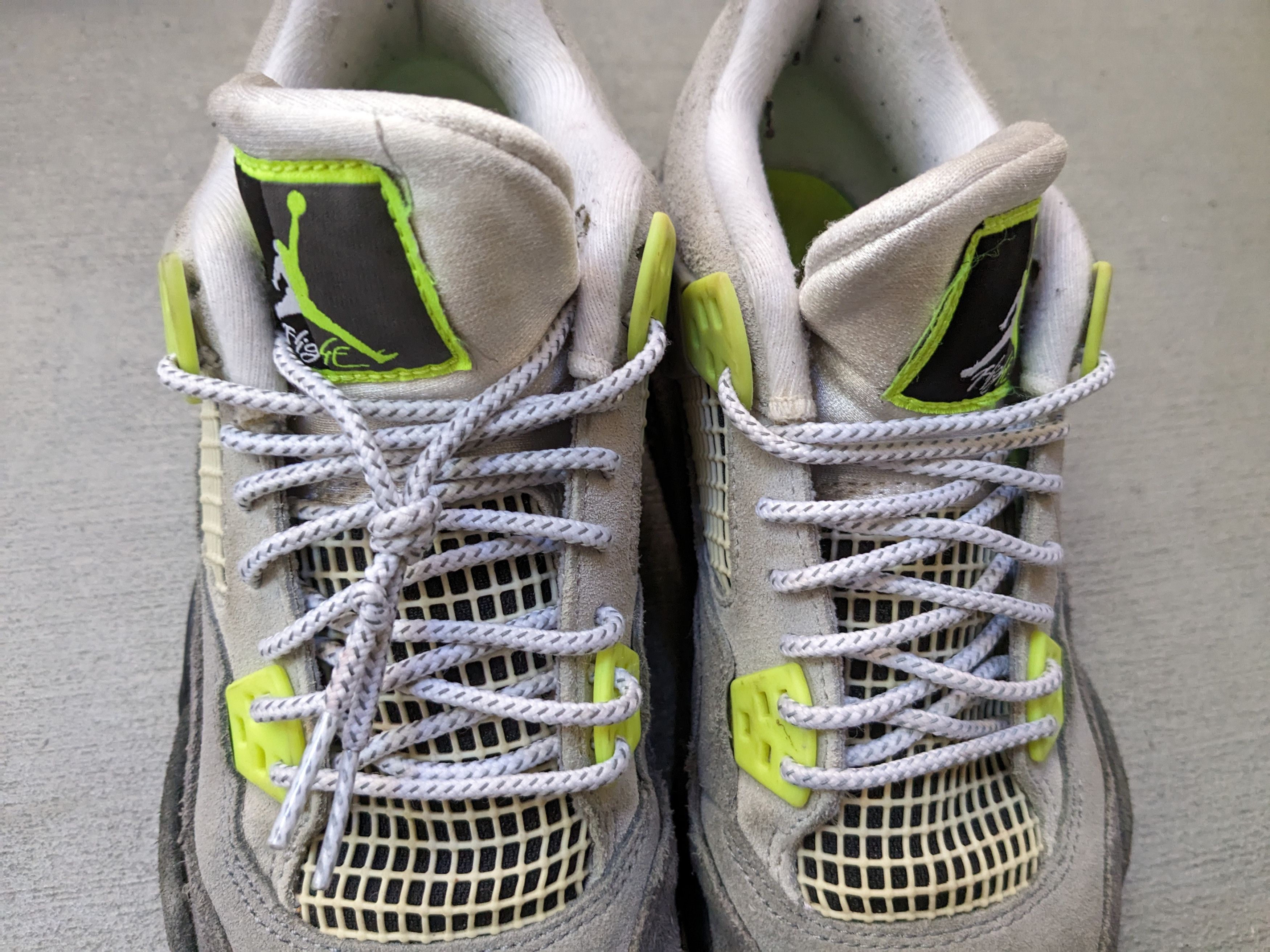 Jordan Brand Nike Air Jordan 4 Retro SE Neon Green Gray Suede CT5343-007 Size US 6.5 / EU 39-40 - 4 Thumbnail
