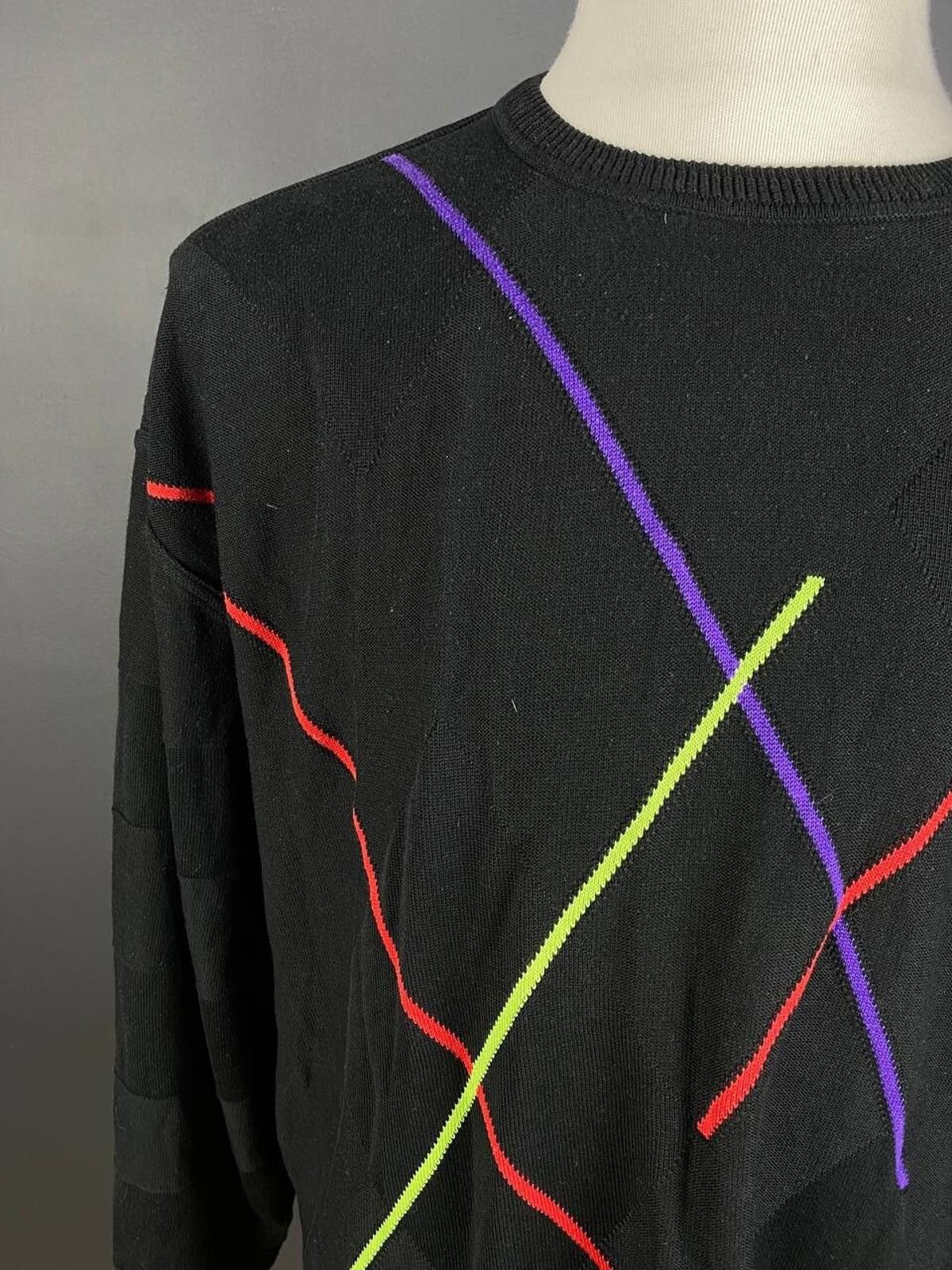 Carlo Colucci Carlo Colucci Black Geometric Stripe Sweater Size 3XL 4XL 64 Size US M / EU 48-50 / 2 - 3 Thumbnail