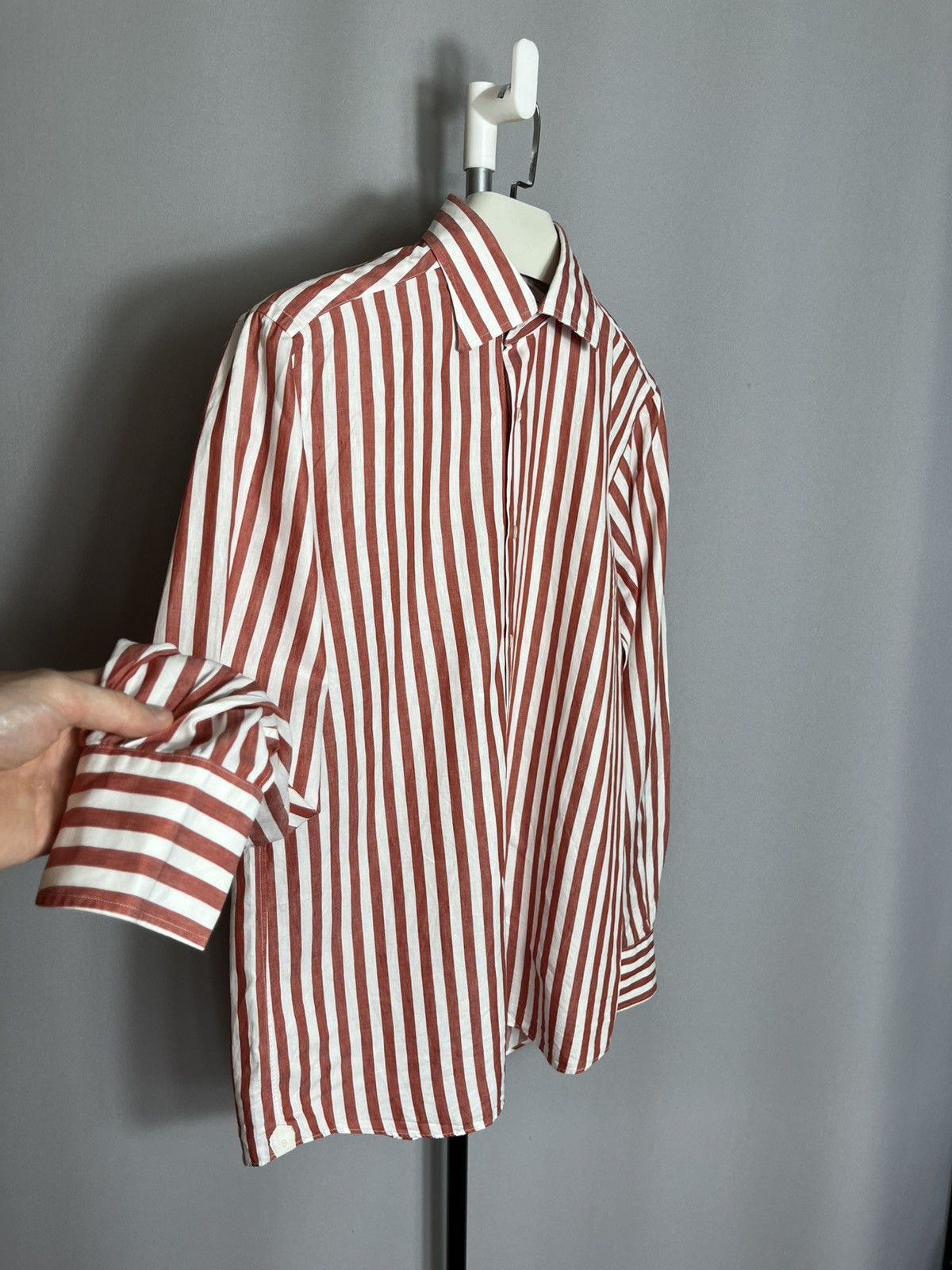 Other BRULI linen cotton shirt button up striped mebs long sleeve Size US M / EU 48-50 / 2 - 3 Thumbnail