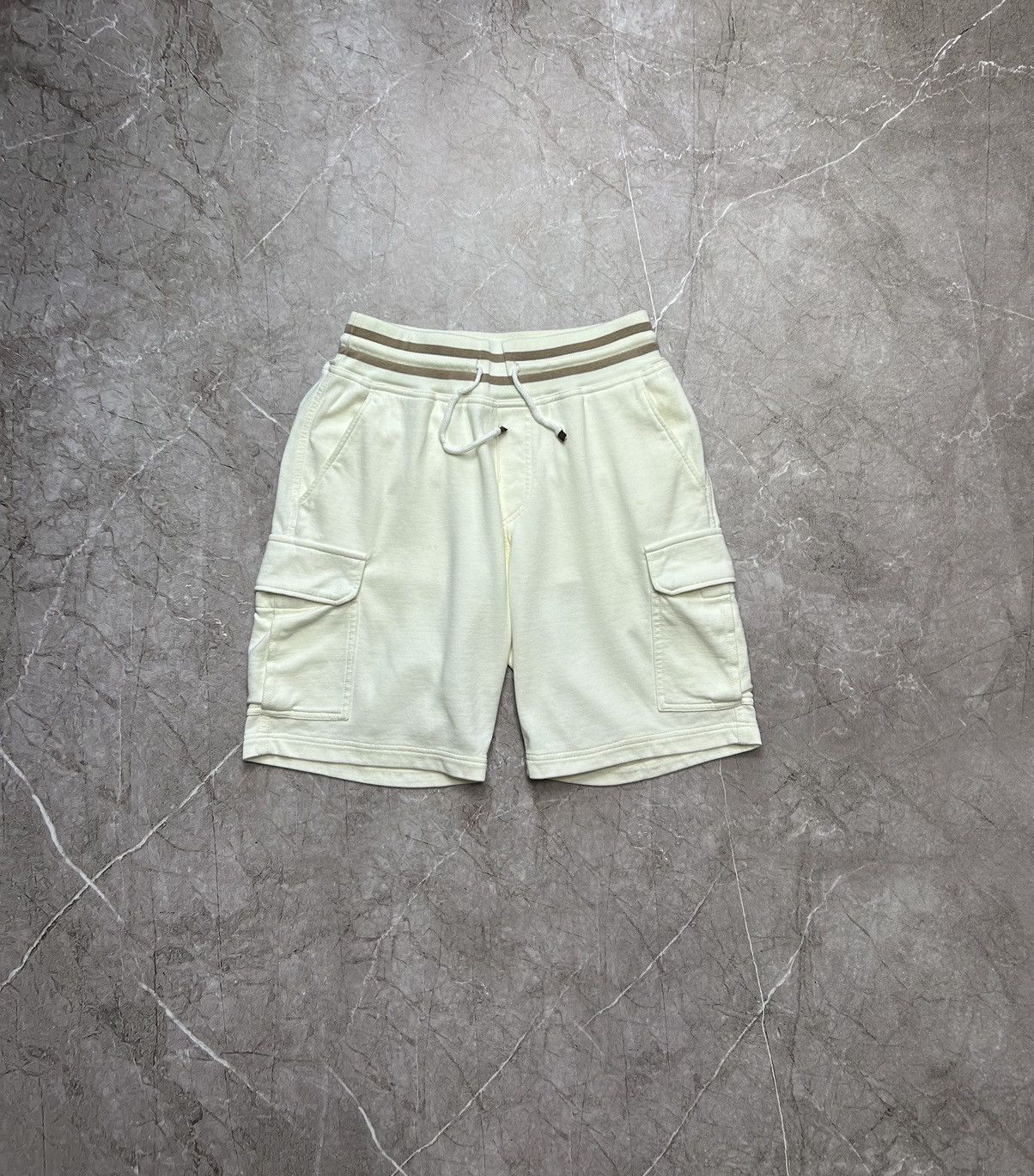 image of Brunello Cucinelli Cargo Bermuda Shorts in Beige, Men's (Size 32)