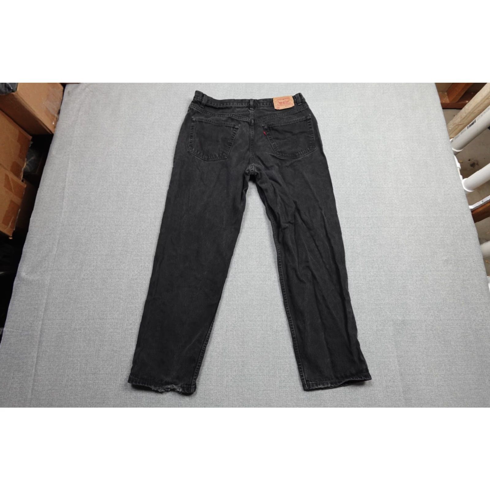Levi's VINTAGE Levi's 550 Jeans Mens 40x32 Black Regular Fit Western Cowboy Rancher Denim 5-Pocket Pattern Solid Distressed Zip Fly Size US 40 / EU 56 - 4 Thumbnail
