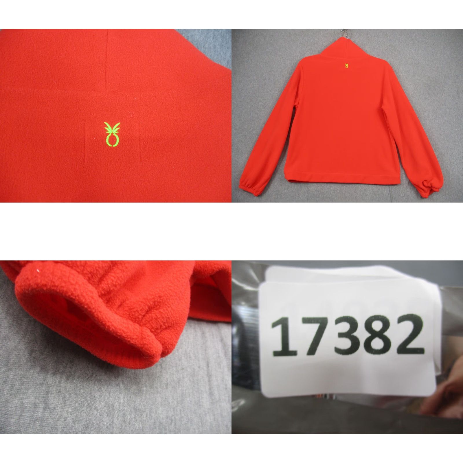Vintage Dudley Stephens Fleece Pullover Womens Large Red Turtleneck Cowl Neck Pineapple Size L / US 10 / IT 46 - 8 Thumbnail