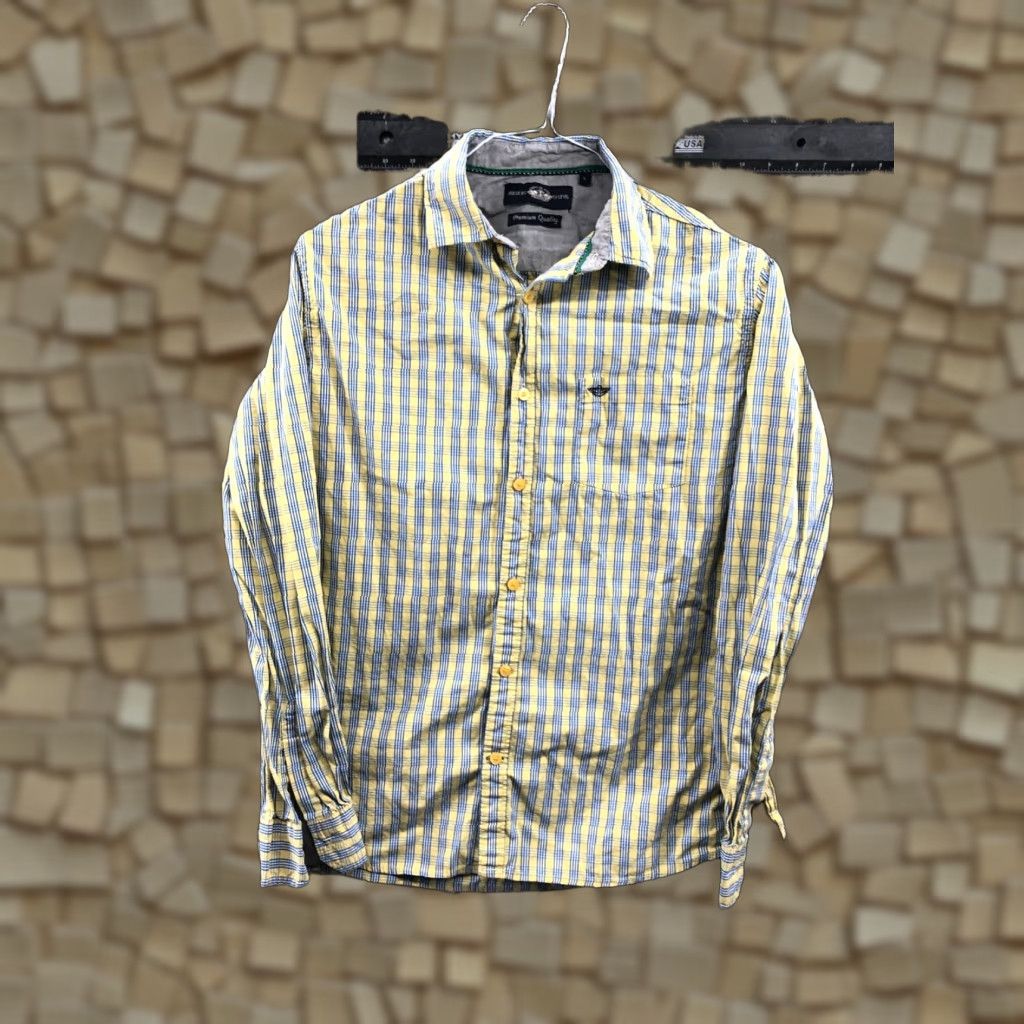 Dockers VINTAGE Dockers Yellow Plaid Shirt Mens L Long Sleeve Spread Collar Size US L / EU 52-54 / 3 - 1 Thumbnail