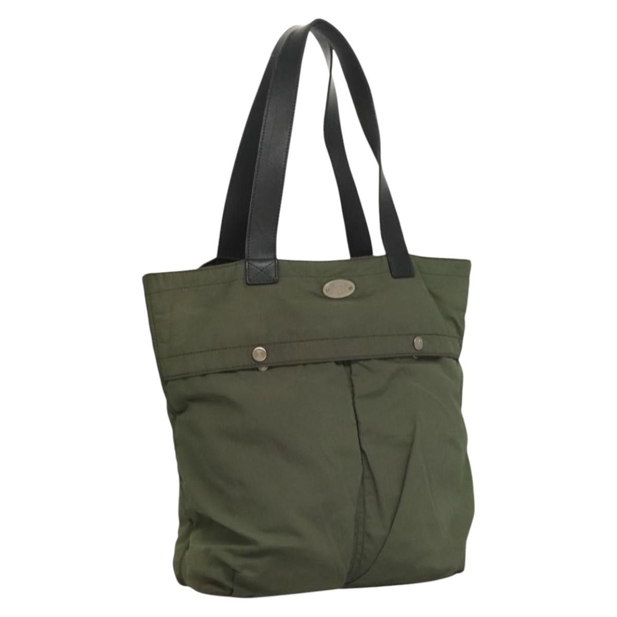 Celine Tote Bag Nylon Khaki Auth Bs23721 in Brown, Women's