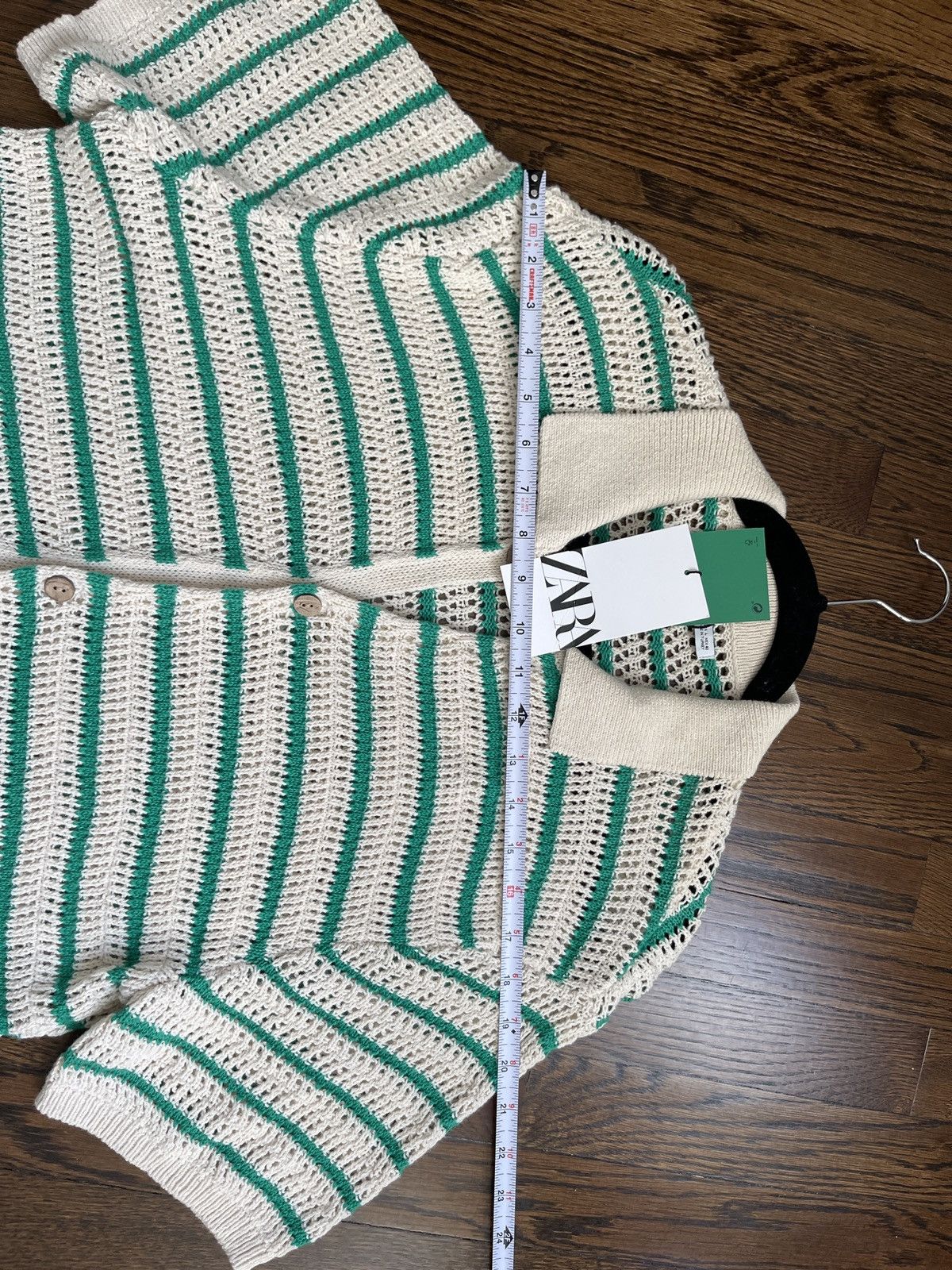 Zara Zara Green Crochet Shirt New with Tags RARE Size US L / EU 52-54 / 3 - 10 Thumbnail