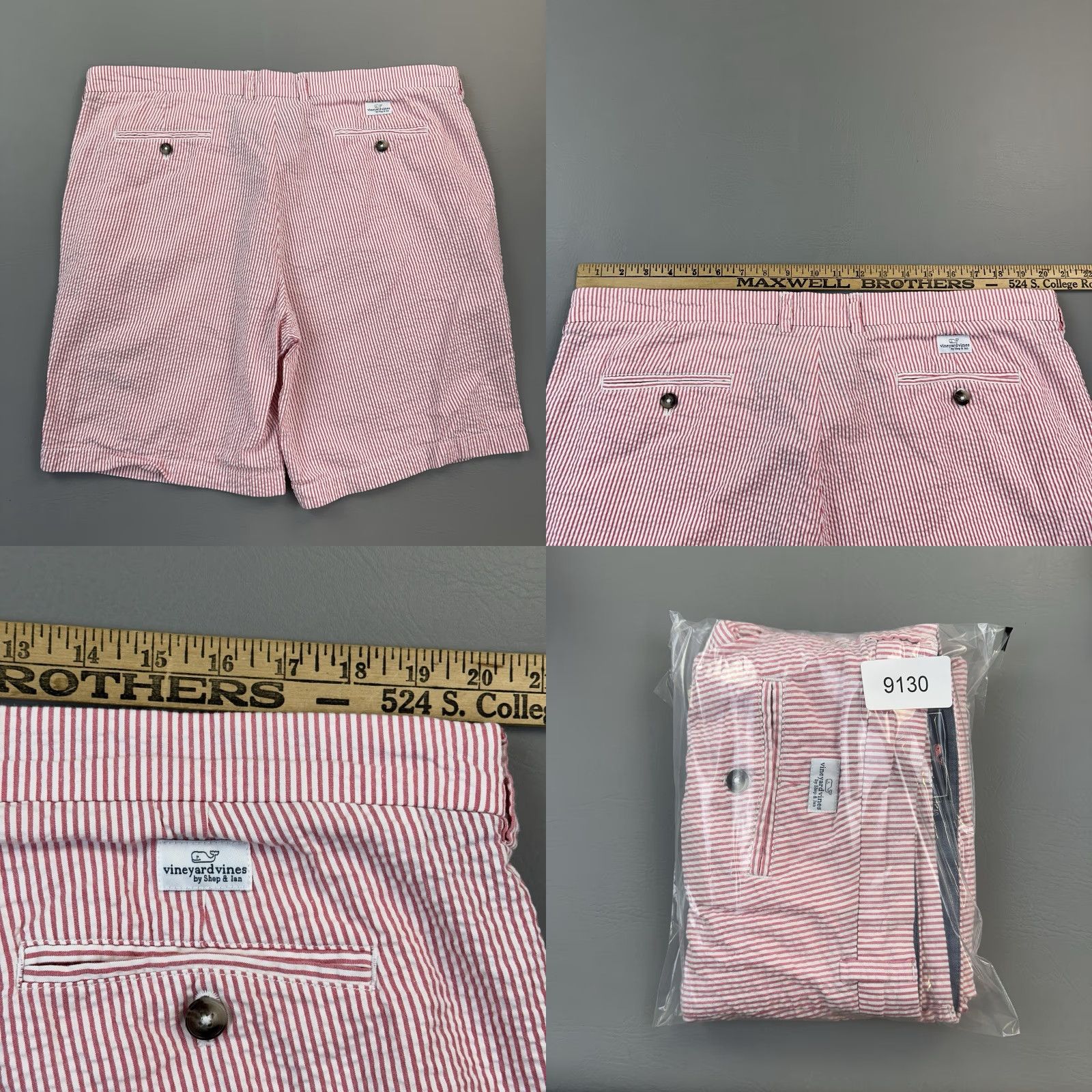 Vineyard Vines Vineyard Vines Breaker Shorts Mens 40 Red White Seersucker Stretch Casual Preppy Size US 40 / EU 56 - 8 Thumbnail