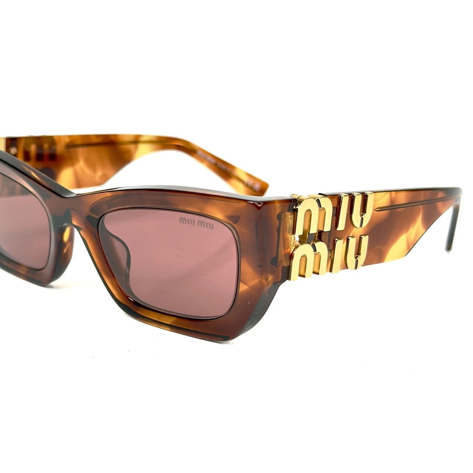 Miu Miu MIU MIU GLIMPSE LOGO MU09WS Brown Violet Logo Geometric 09W Size ONE SIZE - 3 Thumbnail