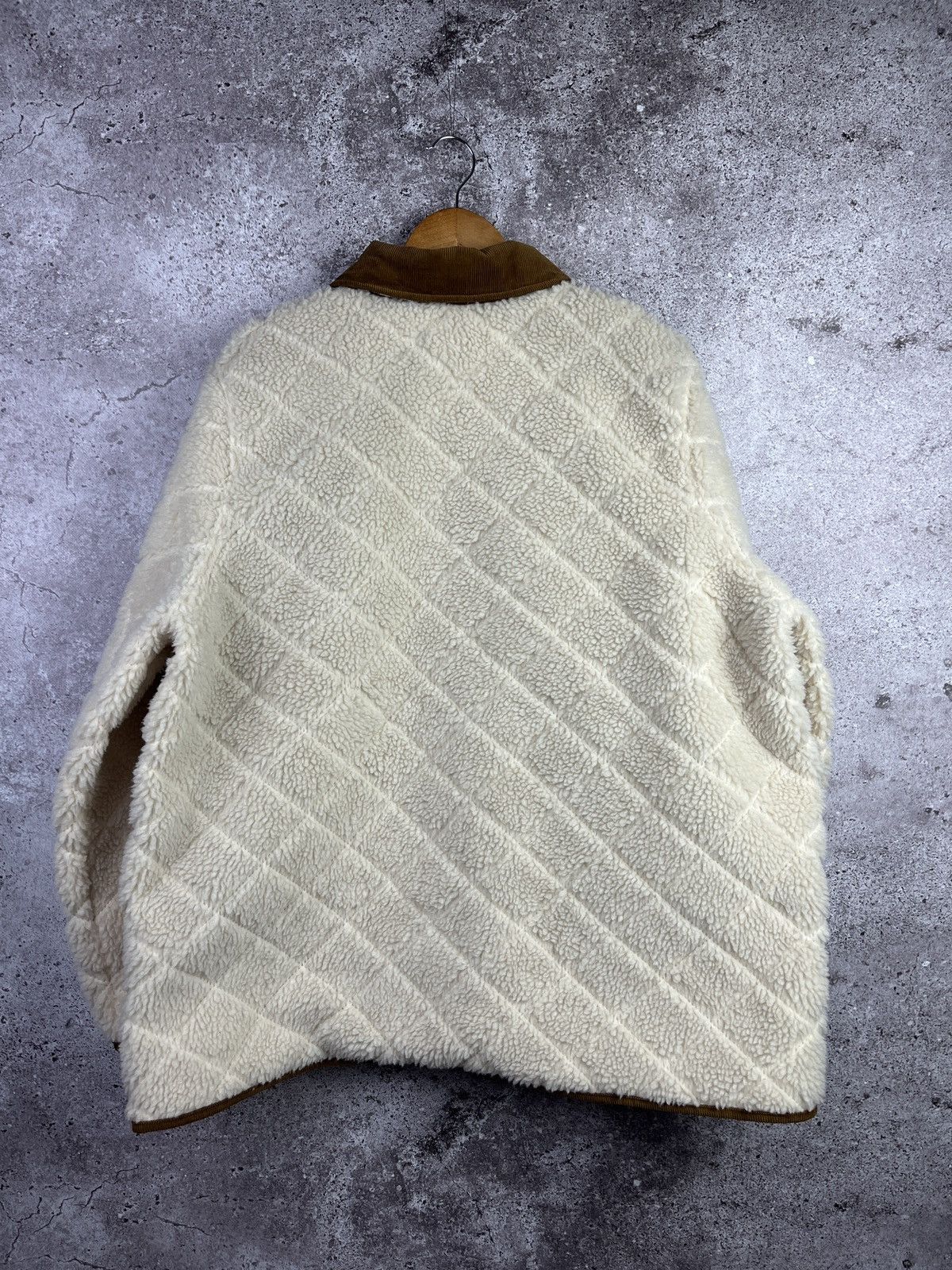 Barbour Barbour Cambo Fleece Jacket Cream Sherpa CorduroyCollarCheck Size XL / US 12-14 / IT 48-50 - 2 Thumbnail