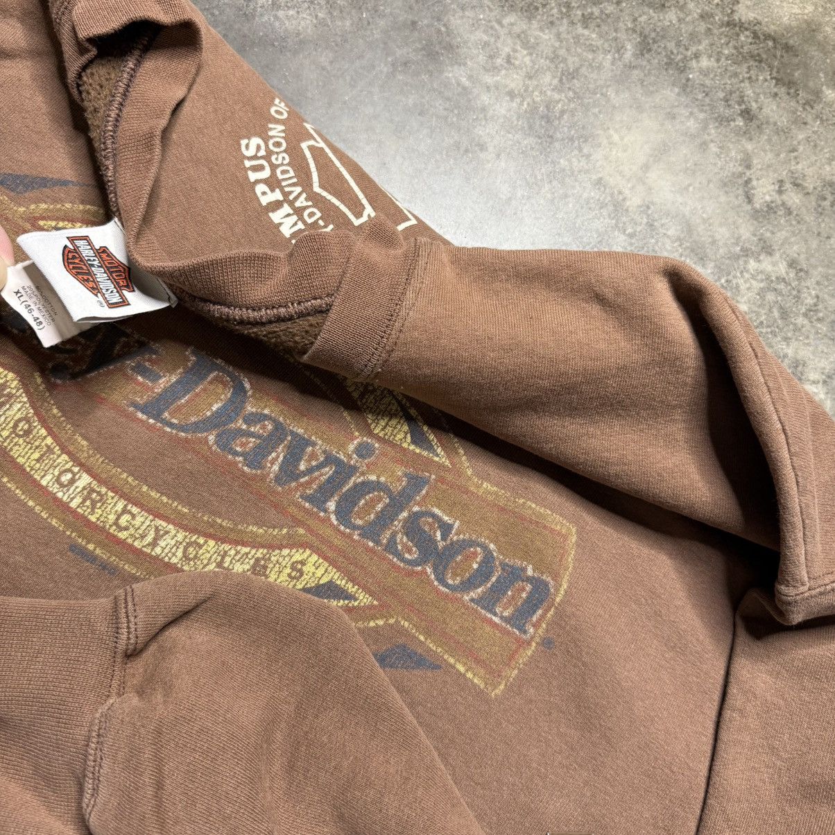 Vintage vintage harley davidson baggy biker faded brown sweatshirt Size US XL / EU 56 / 4 - 4 Thumbnail