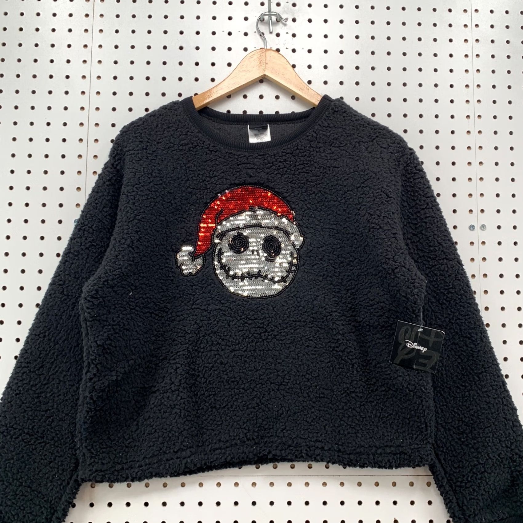 Disney Disney Nightmare Before Christmas Fleece Sherpa Sweater Womens Medium 21x22 Black Crew Neck Pullover Christmas Toys & Games Disney Princesses Womens Size M / US 6-8 / IT 42-44 - 5 Thumbnail