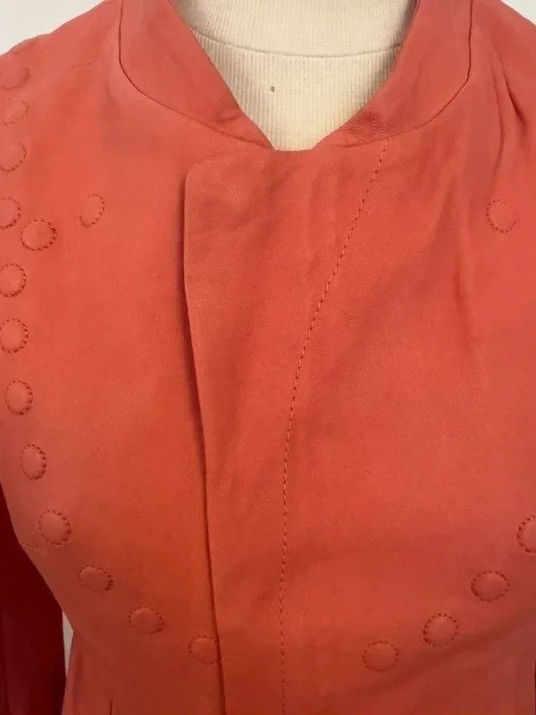 Diesel Women’s DIESEL Leather Jacket in a Vibrant Coral - S. M Size M / US 6-8 / IT 42-44 - 11 Thumbnail