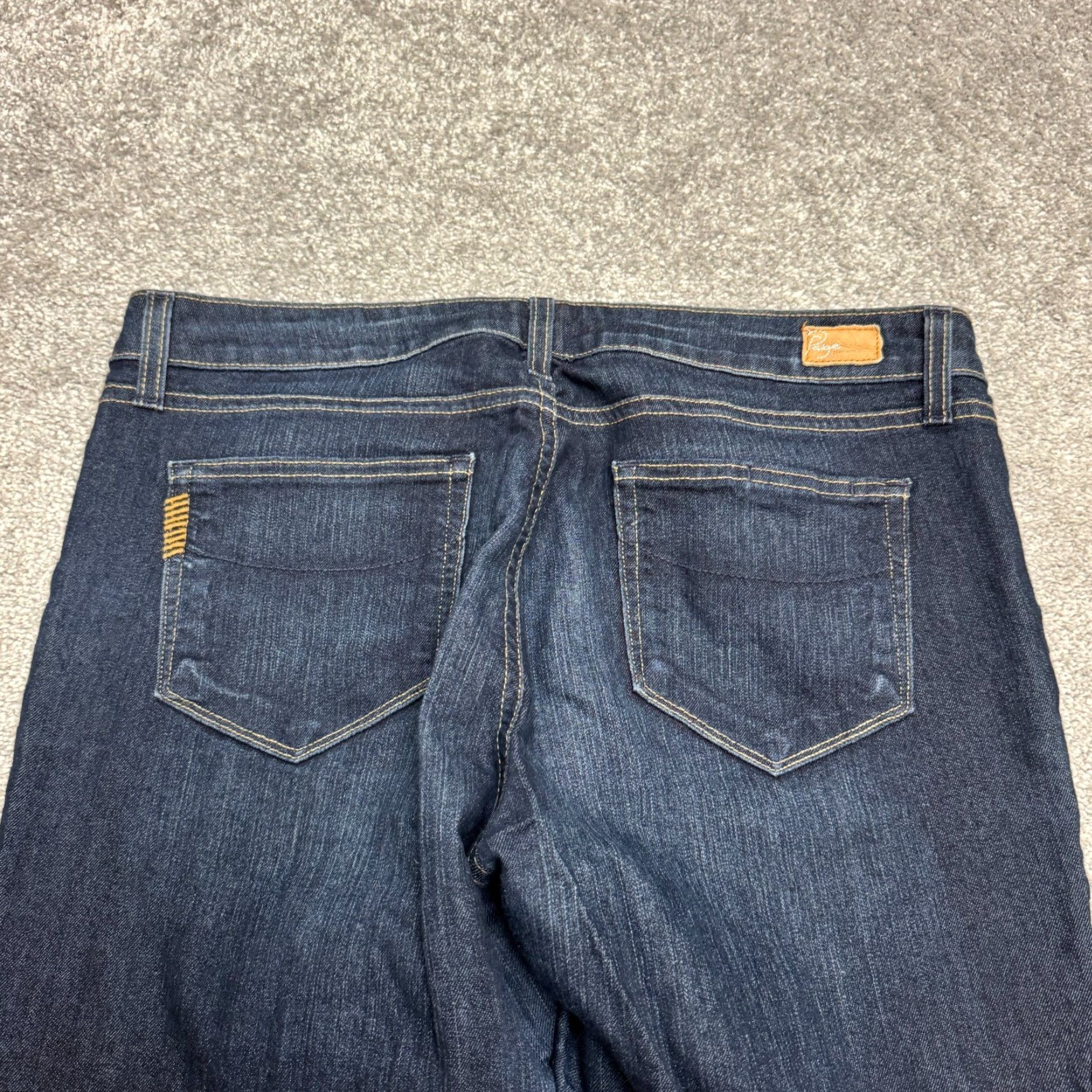 Paige Paige Skyline Jeans Women 32 Blue Dark Wash Mid Rise Skinny Denim Stretch Casual 5-Pocket Design Coin Pocket Slash Pocket City Outdoor Streetwear Size 24" / US 00 / IT 34 - 4 Thumbnail