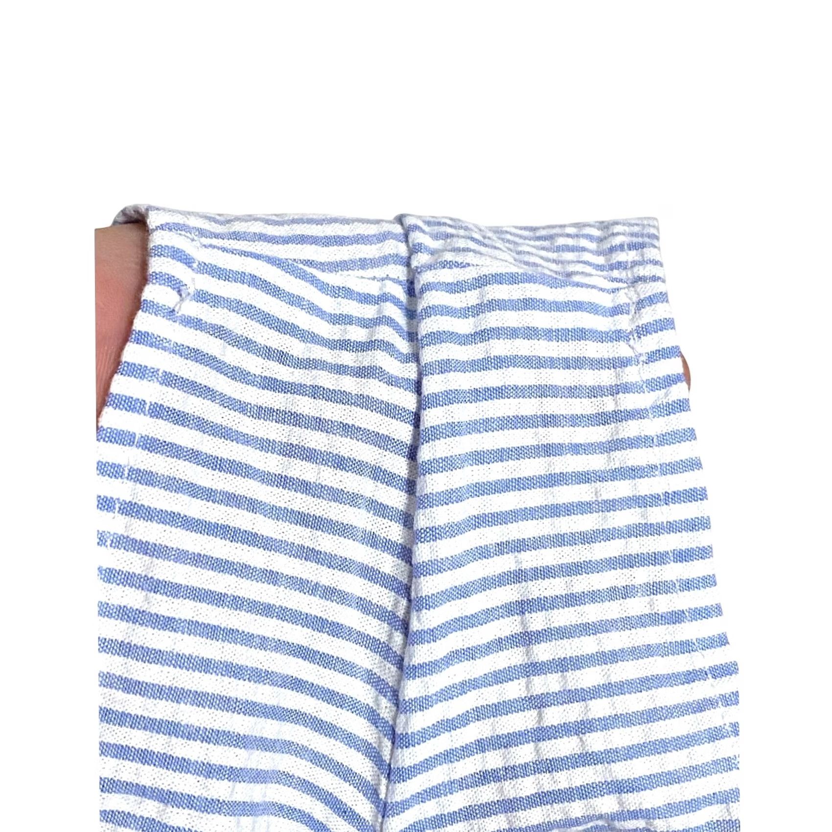 Vintage Blue Life Blue White Striped Ruffle Romper Womens L Beachy Vacation Summer Cruise Nautical Striped Romper Womens L Girls Mens Size 36" / US 14 / IT 50 - 5 Thumbnail