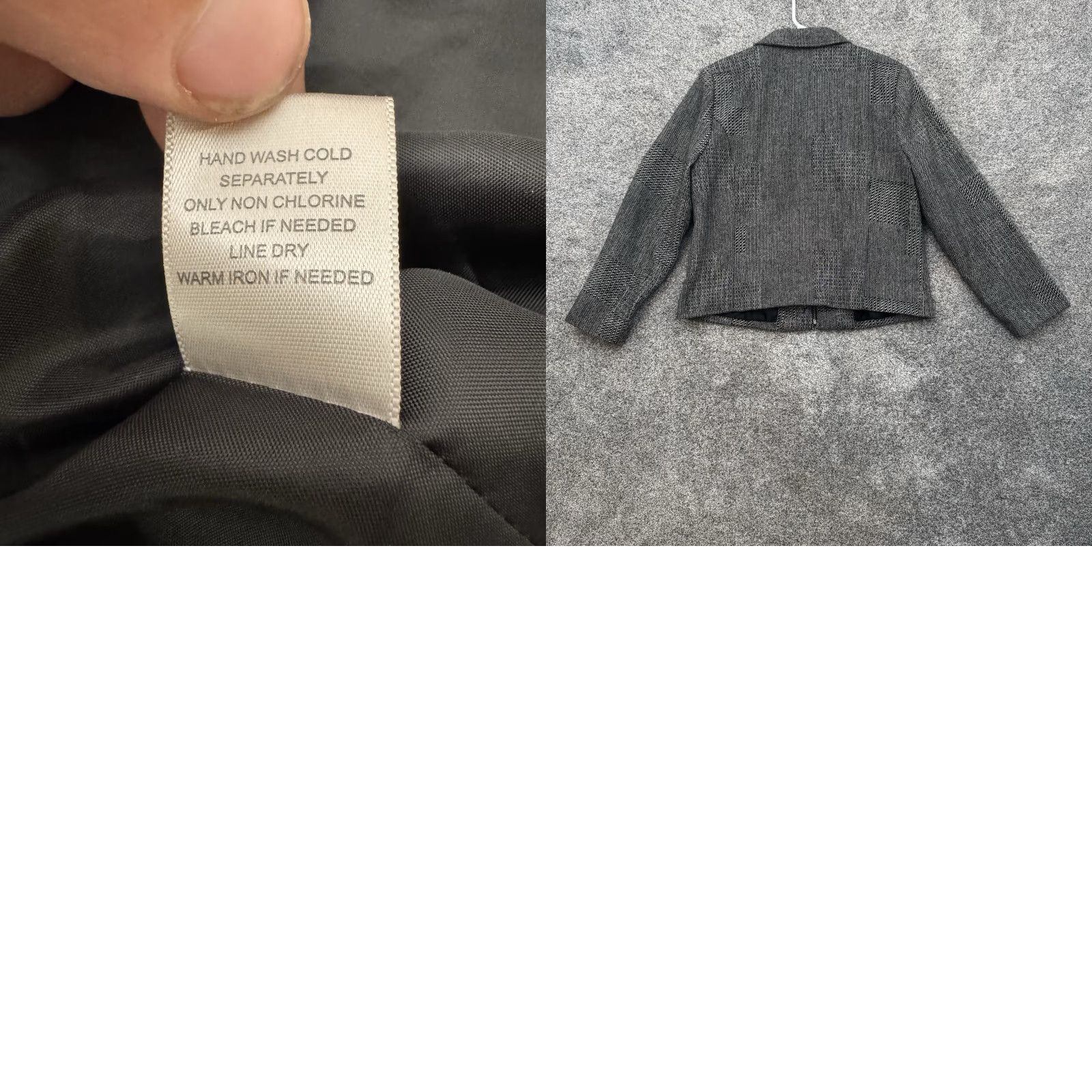 Vintage VINTAGE Christopher & Banks Zip Jacket Petite M Tweed Herringbone Wool Blend Black Womens PM 90s Classic Jacket Size M / US 6-8 / IT 42-44 - 8 Thumbnail