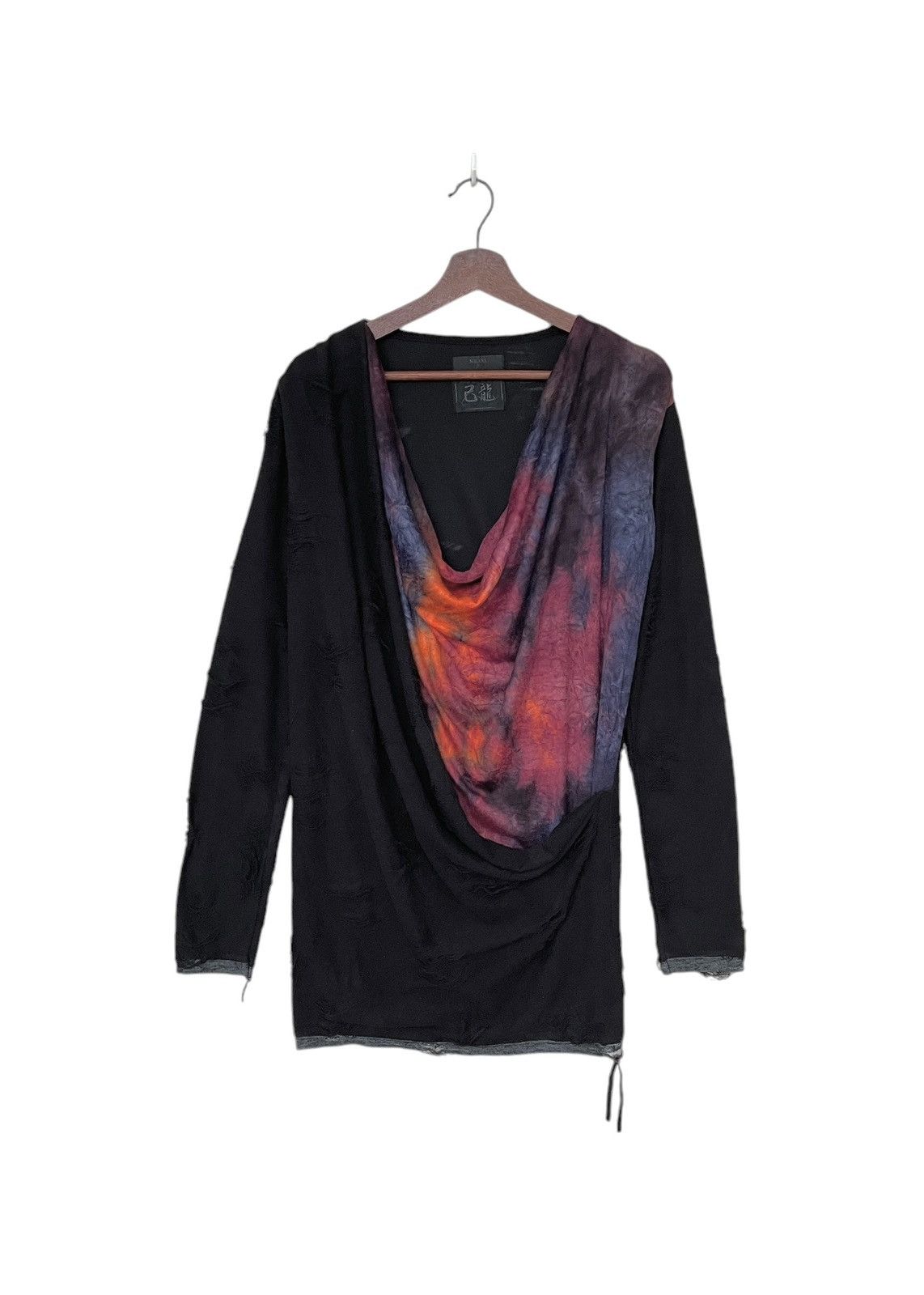 If Six Was Nine × Japanese Brand × Le Grande Bleu (L.G.B.) Vintage Japanese Brand Midas Cowl Black Top 1990s Size US M / EU 48-50 / 2 - 1 Thumbnail