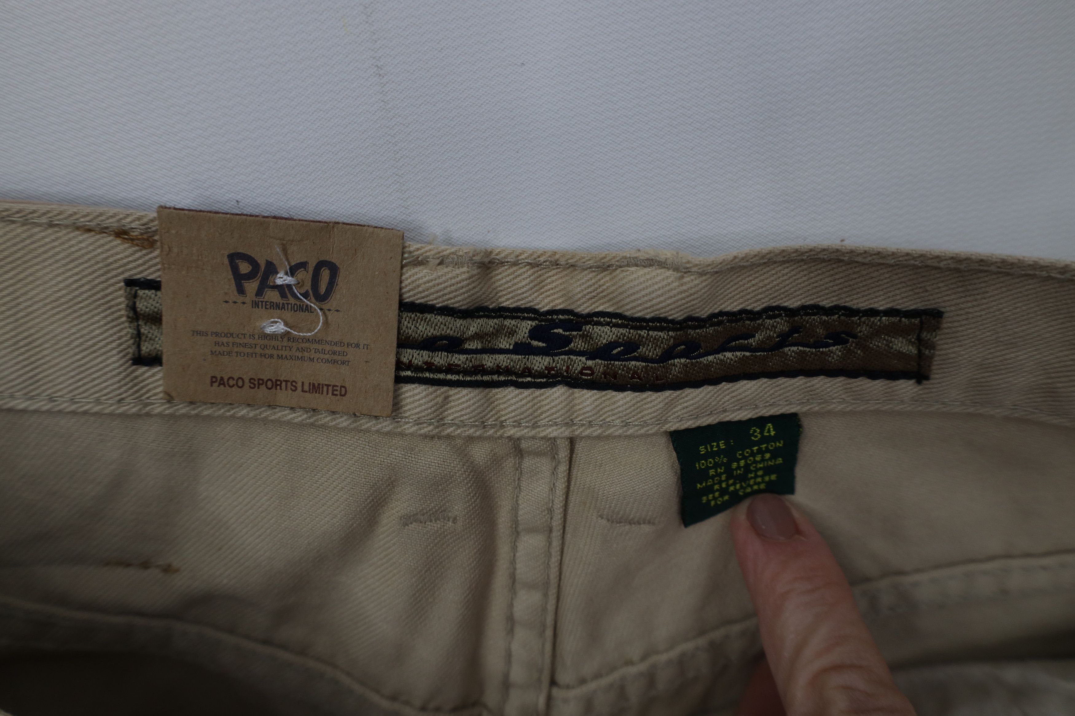 Vintage Deadstock Vintage 90s Paco Hip Hop Denim Jean Shorts Tan Size US 34 / EU 50 - 8 Thumbnail
