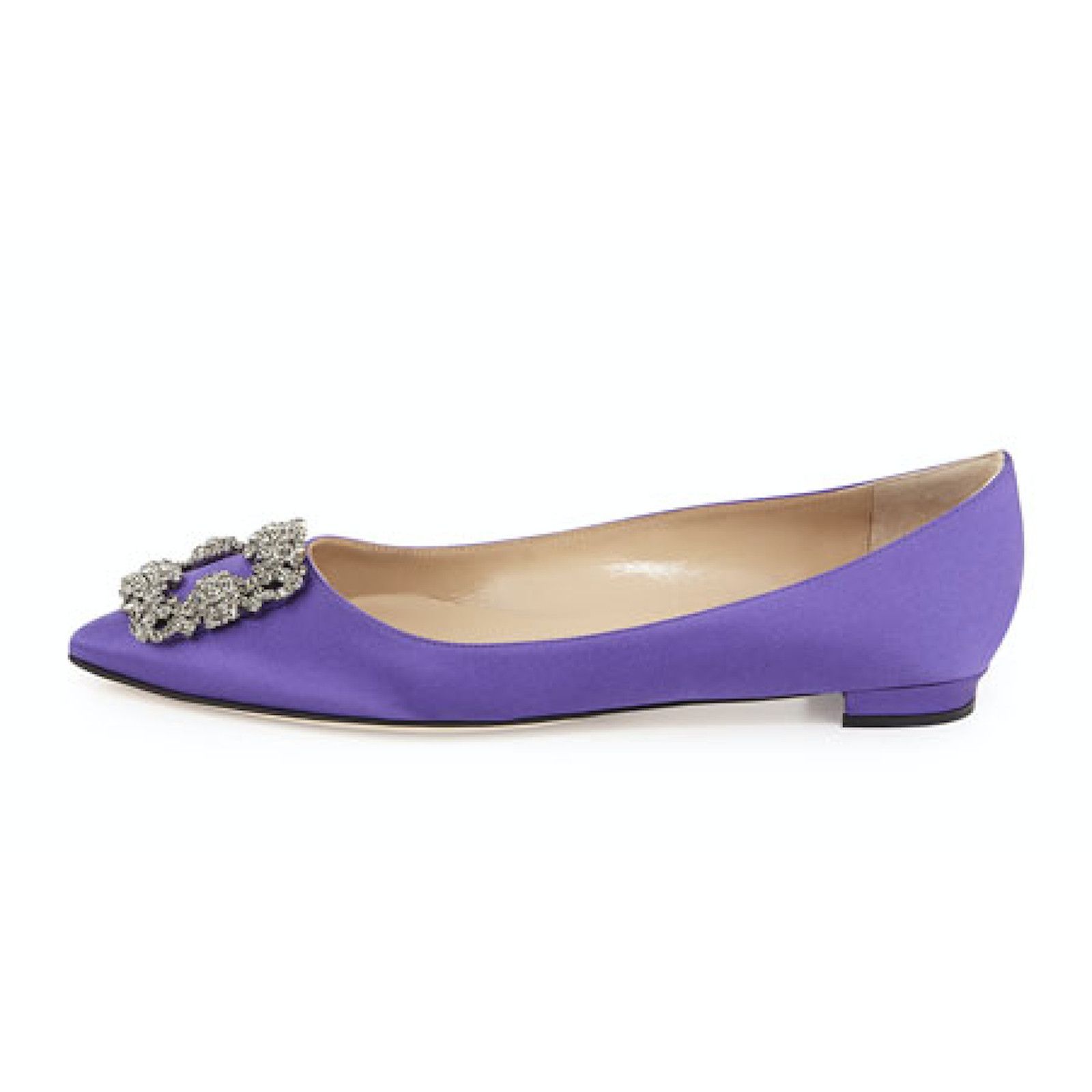 Manolo Blahnik Hangisi Satin Jewel Buckle Ballerina Ballet Flat 37 Size US 7 / IT 37 - 4 Thumbnail