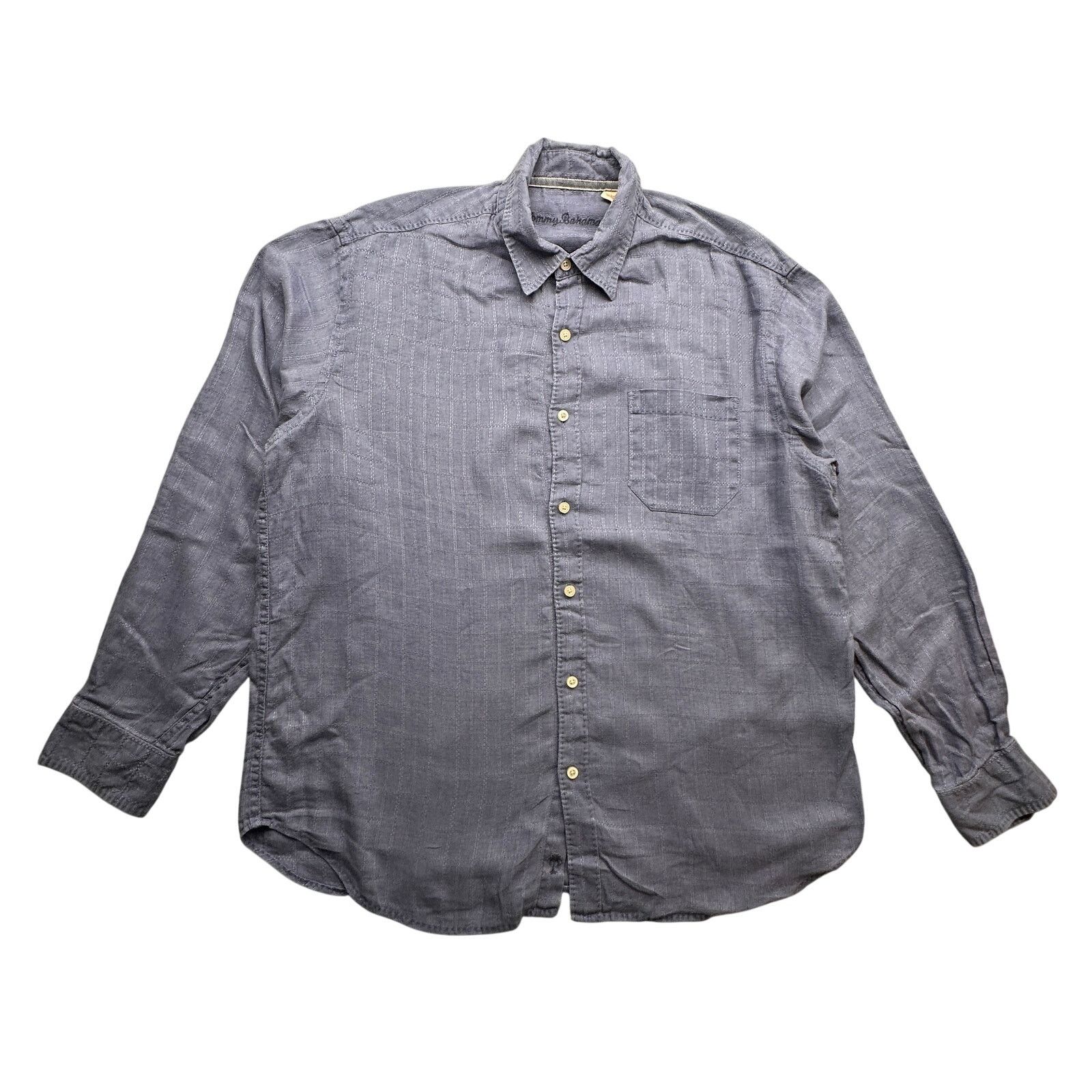 Tommy Bahama Tommy Bahama Linen Gray Blue Long Sleeve Button Shirt Large Size US L / EU 52-54 / 3 - 1 Thumbnail