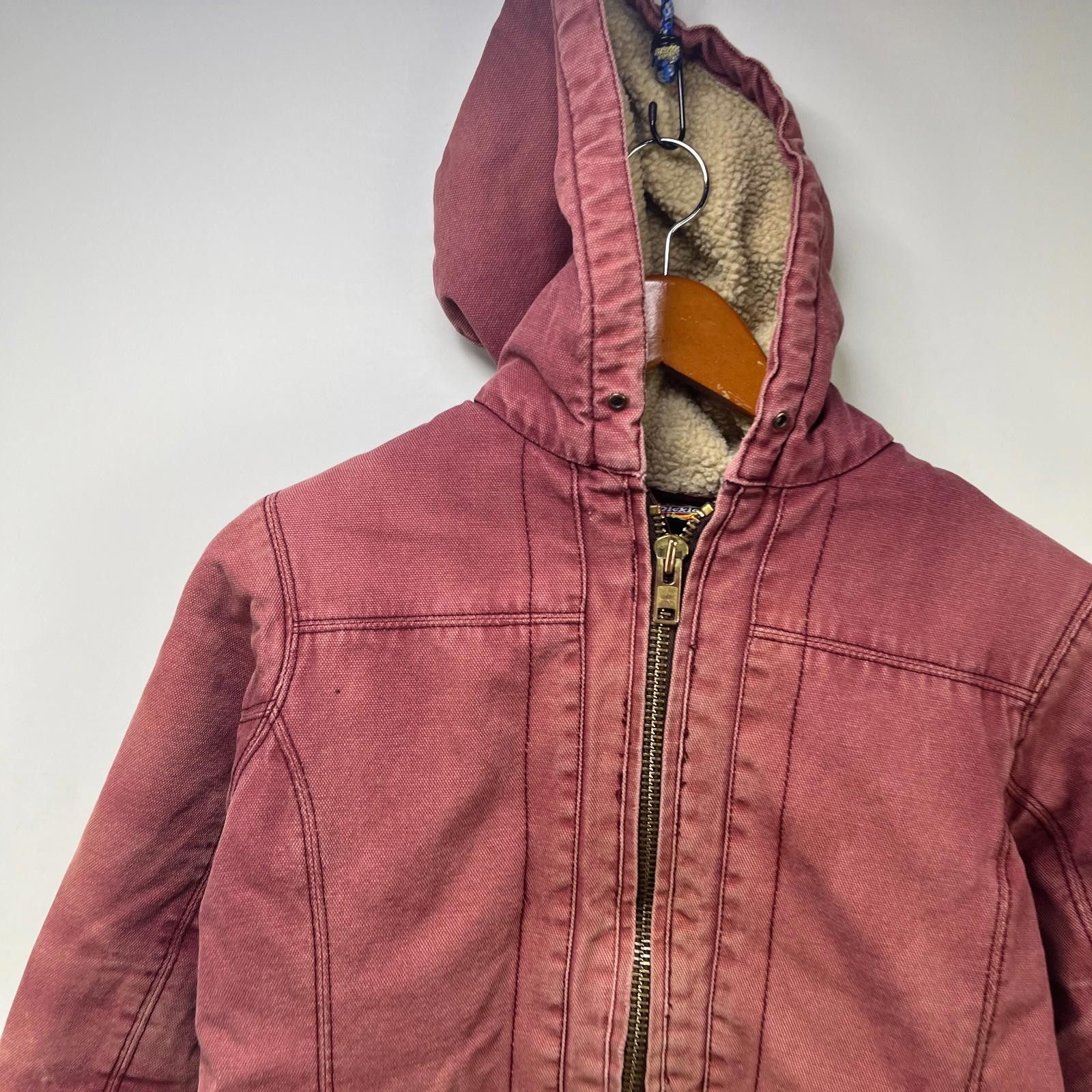 Dickies Vintage Dickies Hooded Sherpa Jacket Womens 9 Salmon Size M / US 6-8 / IT 42-44 - 2 Thumbnail