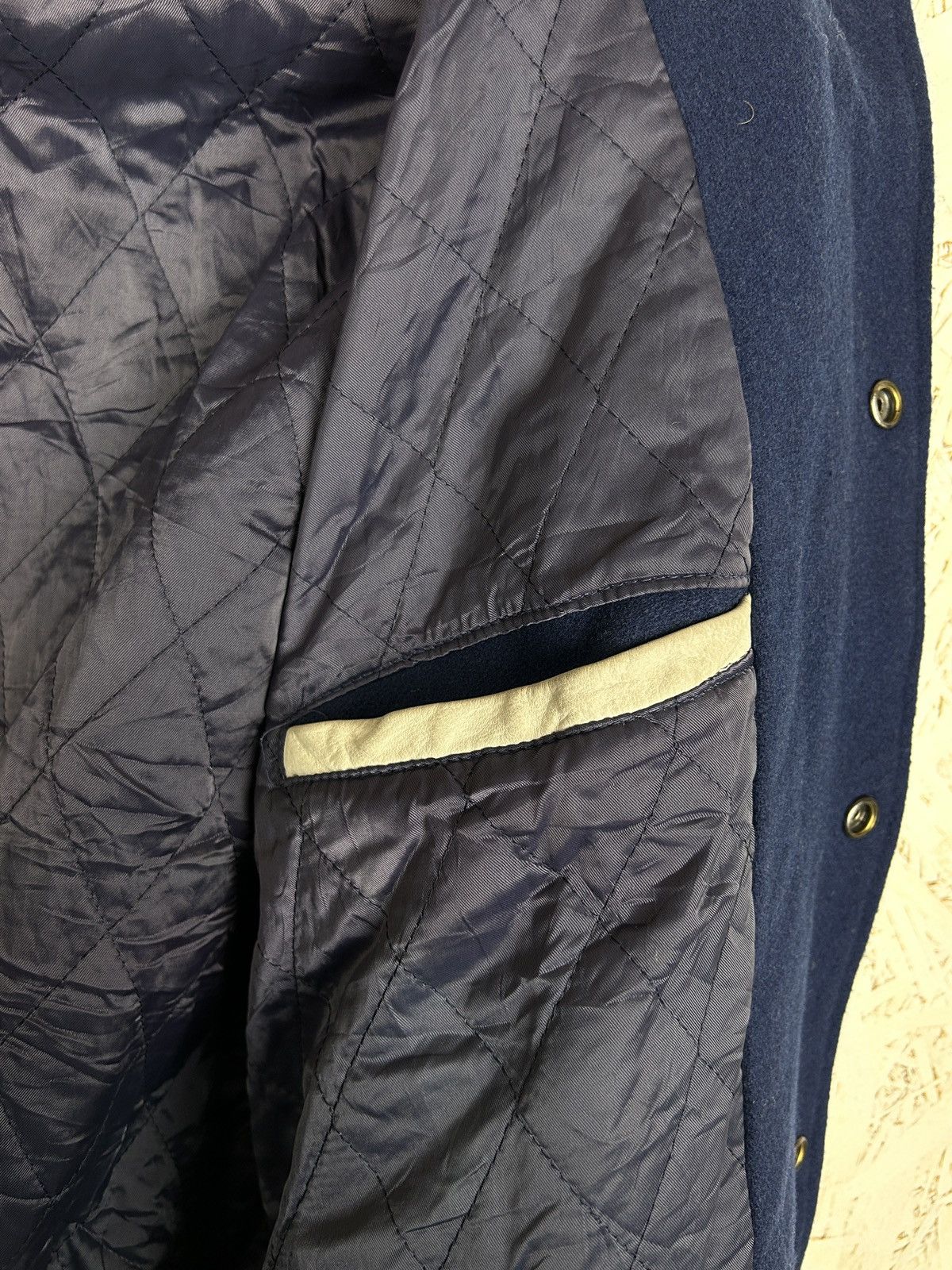 Adidas 90s Adidas America Wool Leather Varsity Bomber Jacket Blue S Size US S / EU 44-46 / 1 - 16 Thumbnail