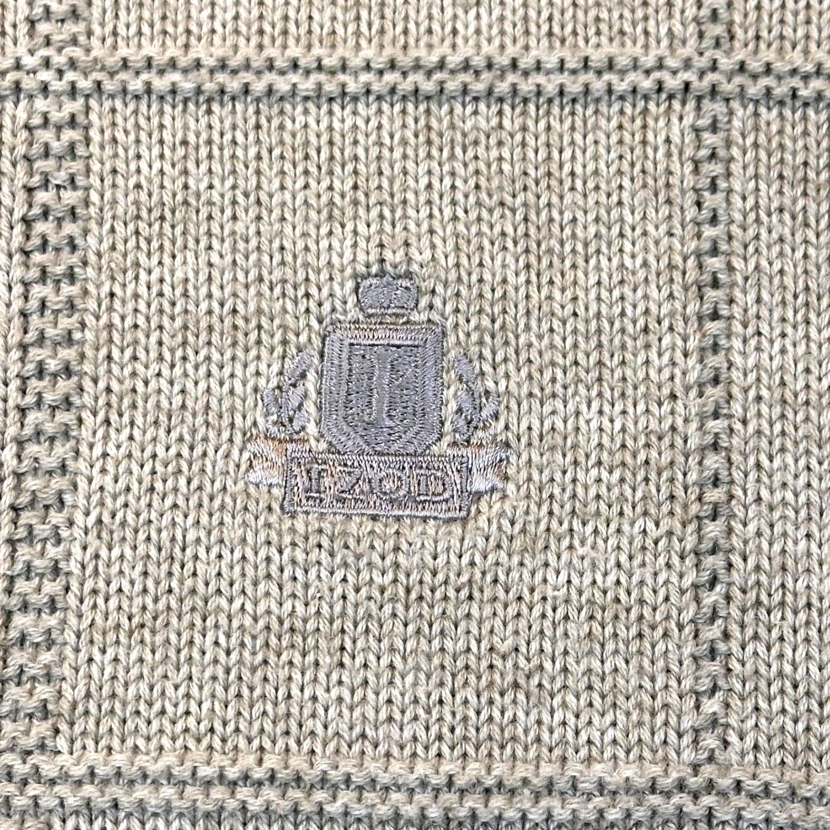Izod VINTAGE IZOD BeIge Cotton Grid Knit Sweater Mens Medium Cre w Neck Cable Knit 90s Pullover logo Embroidered Size US M / EU 48-50 / 2 - 4 Thumbnail
