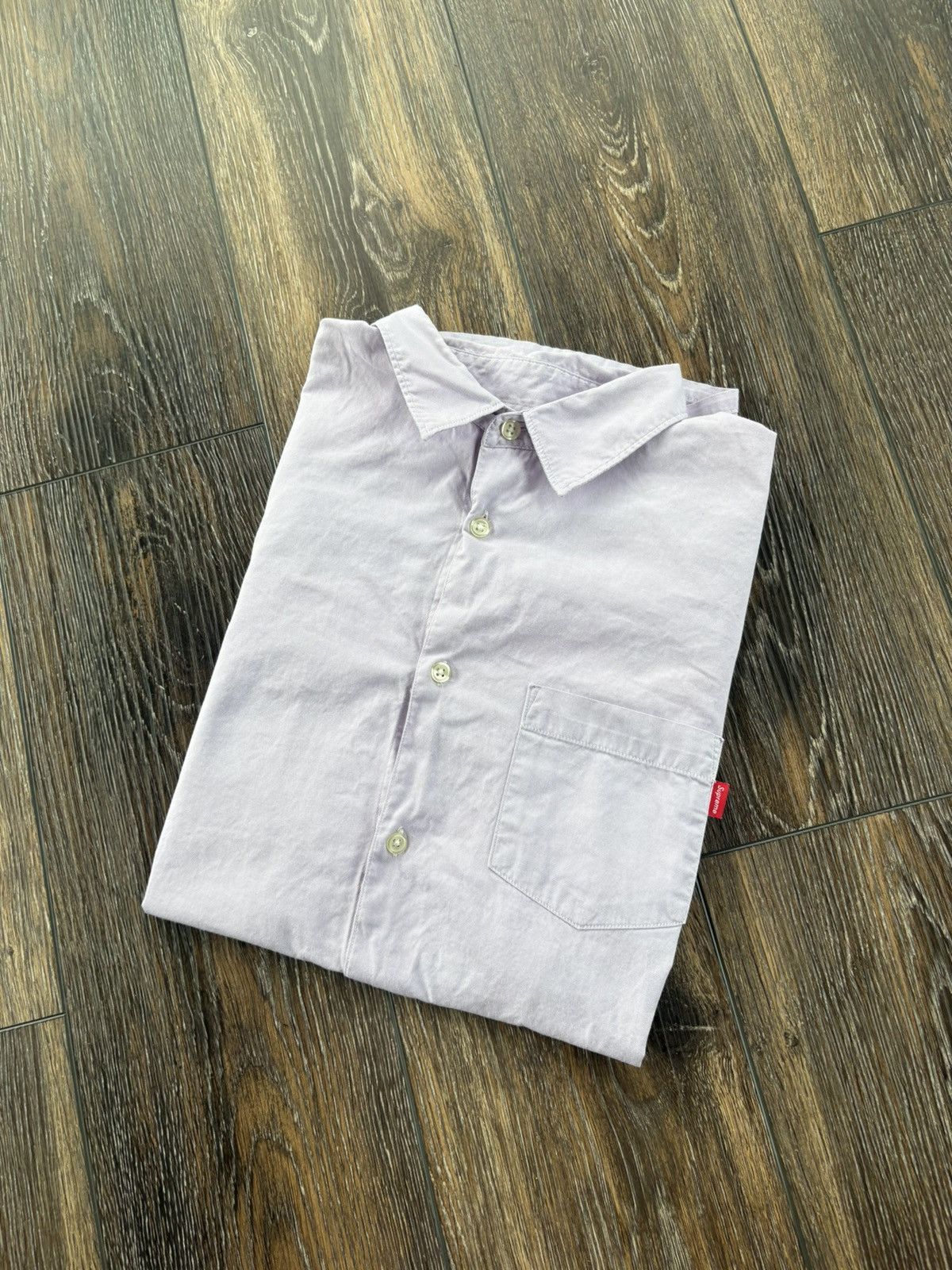 Supreme Supreme Button Up Pocket Shirt Lilac Size US L / EU 52-54 / 3 - 5 Thumbnail