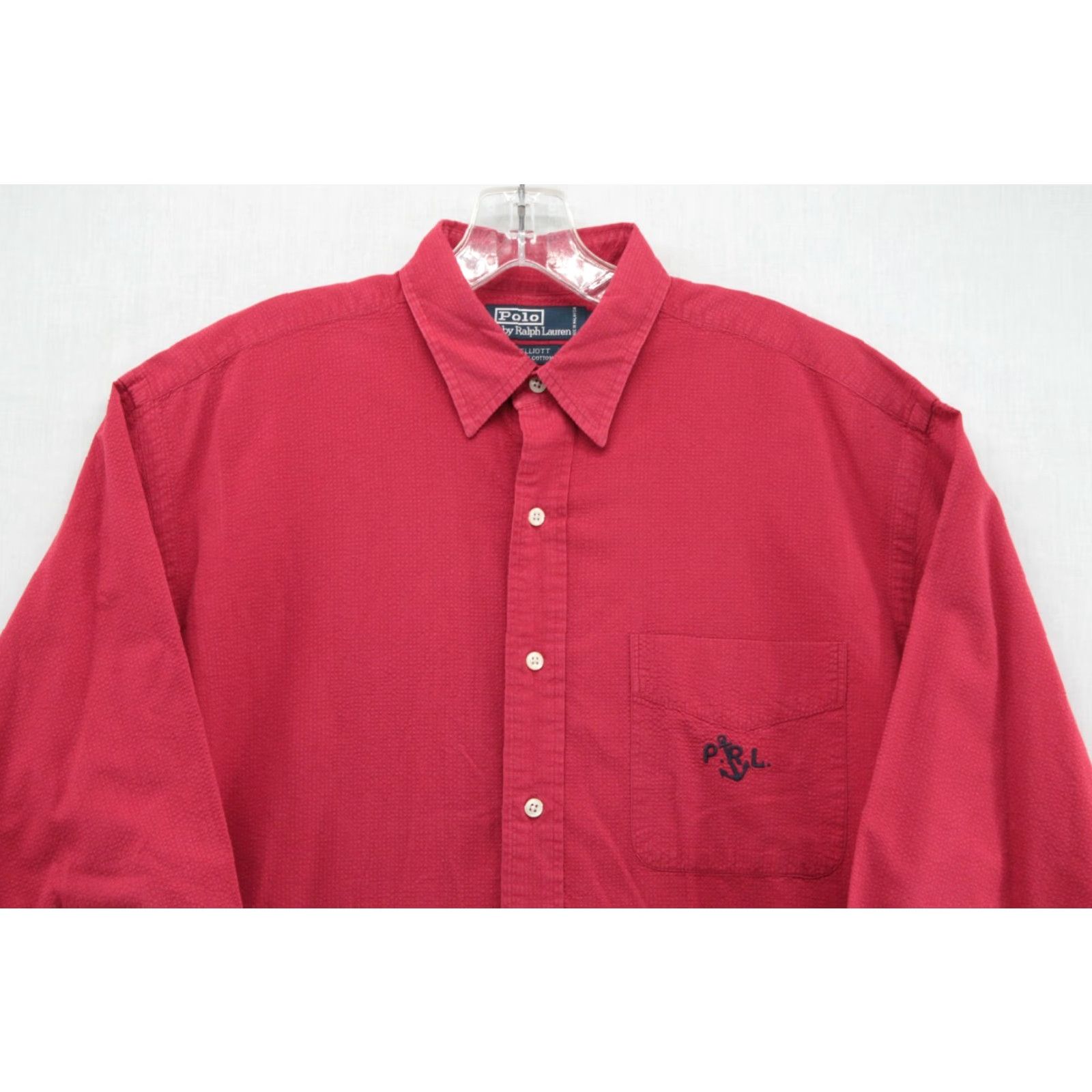 Polo Ralph Lauren VINTAGE Polo Ralph Lauren Shirt Men M Red Micro Check Logo Minimal Preppy Size US M / EU 48-50 / 2 - 2 Thumbnail