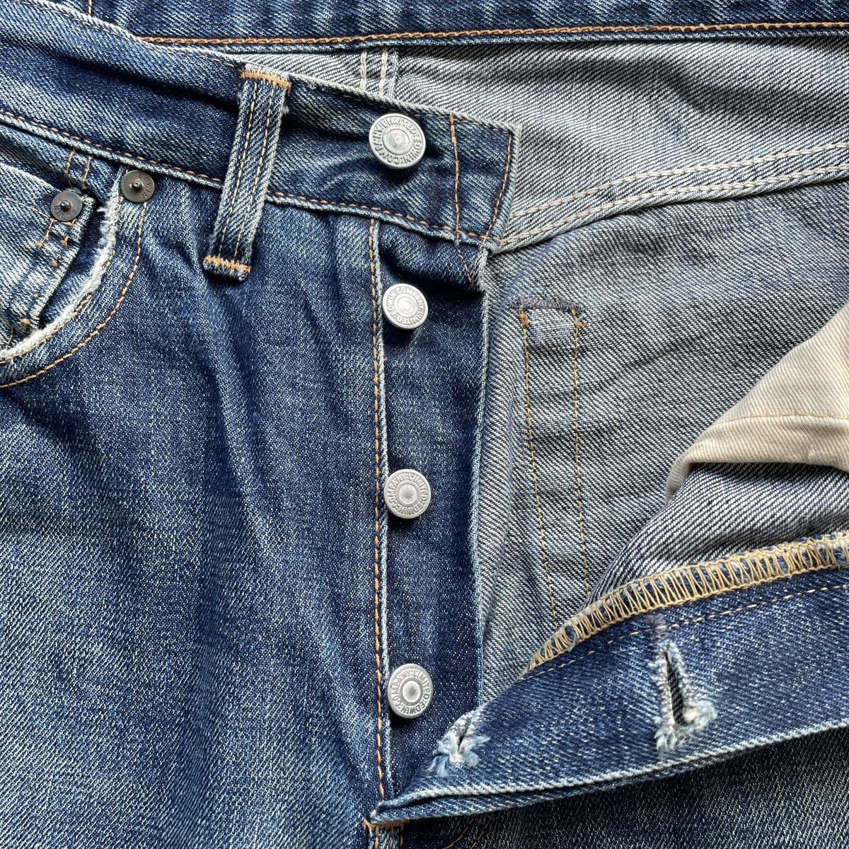 Edwin Vintage Edwin 505 sx Button Fly Jeans Selvedge Pants Size US 30 / EU 46 - 7 Thumbnail