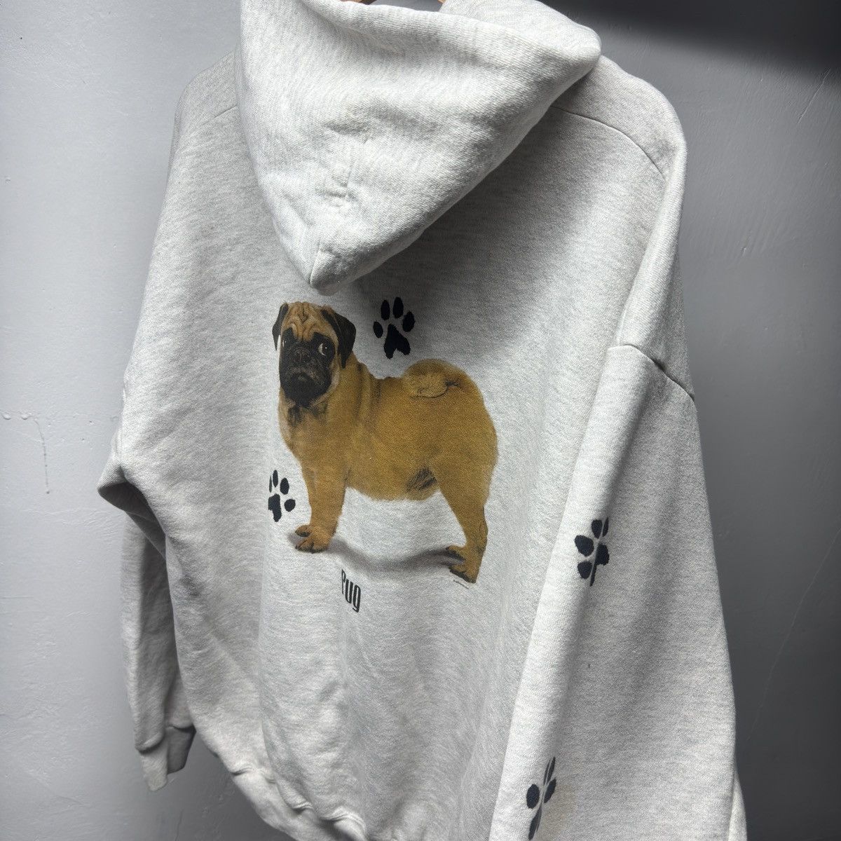 Vintage Thrashed Faded Distressed Pug Dog Zip Up Hoodie ERD Grunge Size US XL / EU 56 / 4 - 4 Thumbnail