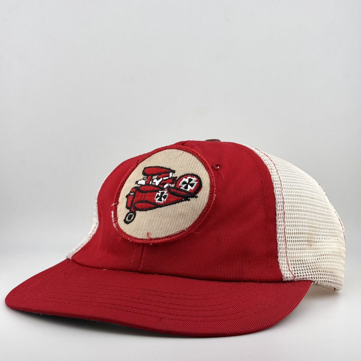 Vintage Vintage 1970s Snoopy Peanuts “The Red Baron” Trucker Cap WW Size ONE SIZE - 3 Thumbnail