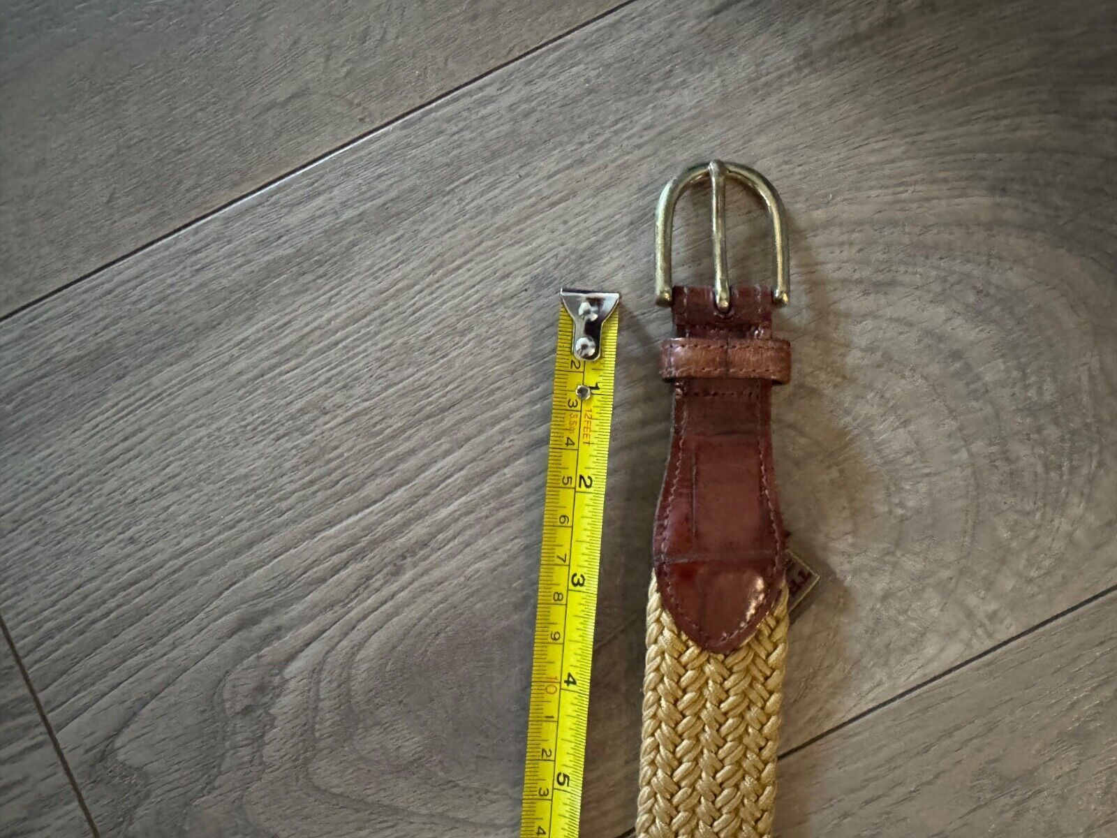 Trafalgar Trafalgar Belt Men's 36 Yellow Woven Braided Croc Size 36 - 5 Thumbnail