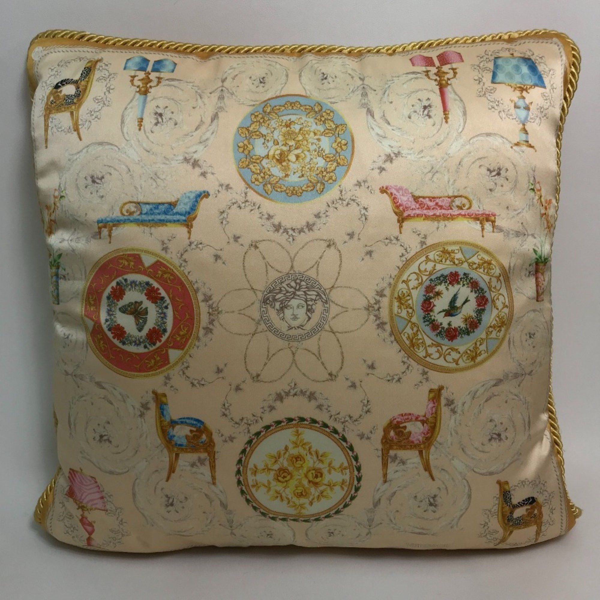 Versace VERSACE Medusa Cushion Polyester Men's Women's Light Orange Size ONE SIZE - 1 Thumbnail