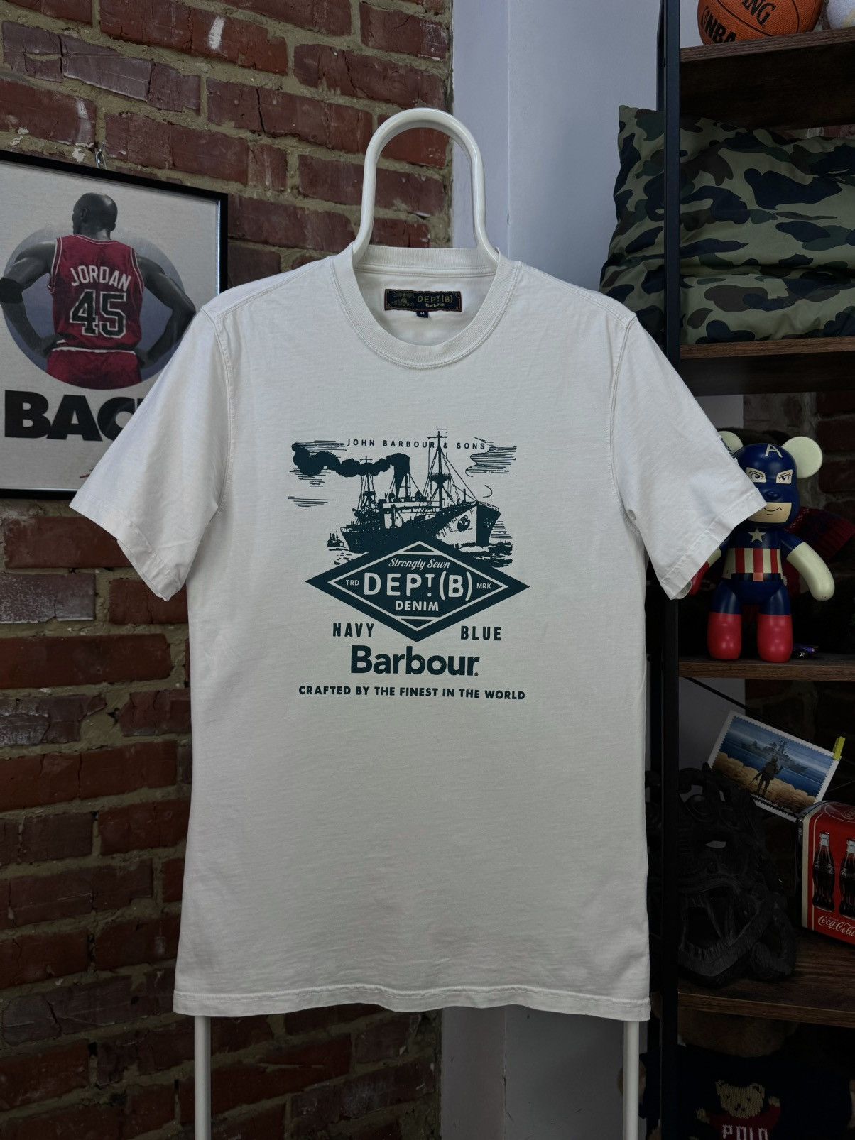 Barbour BARBOUR Dept B Beacon Printed White Short Sleeve T-Shirt Size US M / EU 48-50 / 2 - 1 Thumbnail