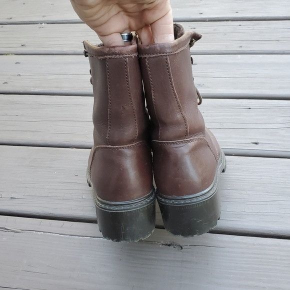 American Eagle Outfitters × Vintage Vintage 90s y2k Bratz Brown Leather Lace-up Chunky Lug Platf Size US 8 / IT 38 - 5 Thumbnail