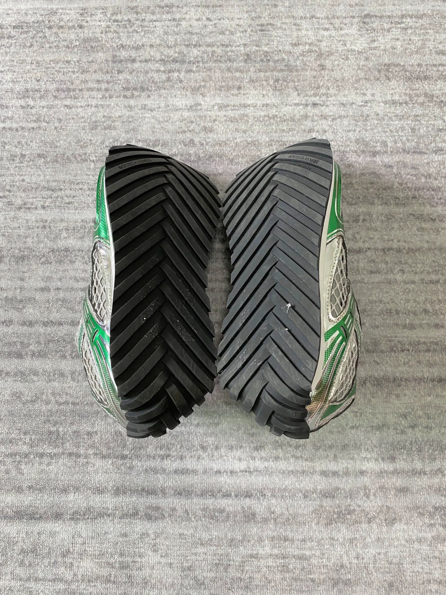 Bottega Veneta BV Orbit Green Silver Retro Running Shoe Women's 37 Size US 6.5 / IT 36.5 - 6 Thumbnail