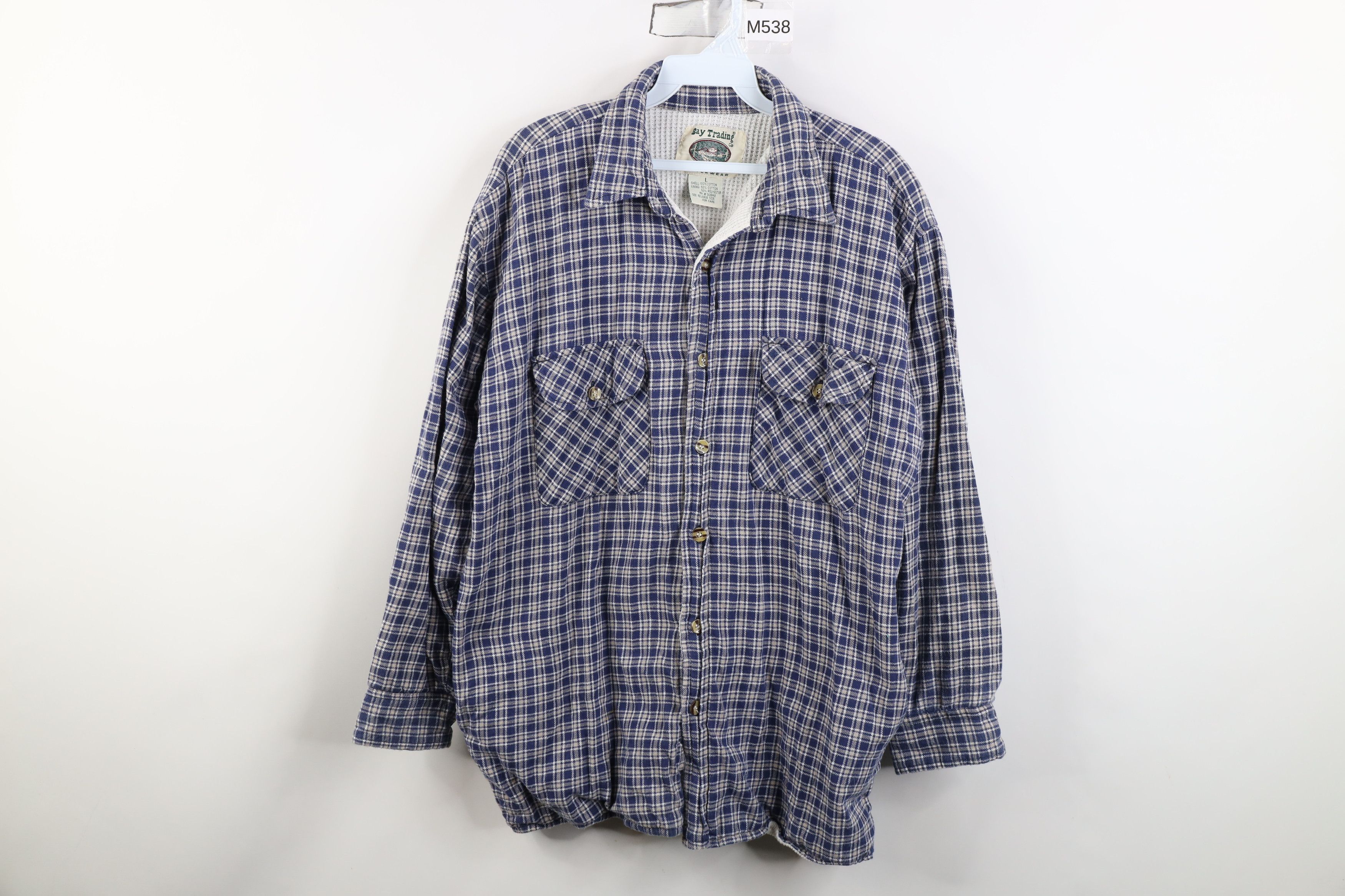 Vintage Vintage 90s Streetwear Waffle Lined Flannel Shirt Jacket Size US L / EU 52-54 / 3 - 1 Thumbnail