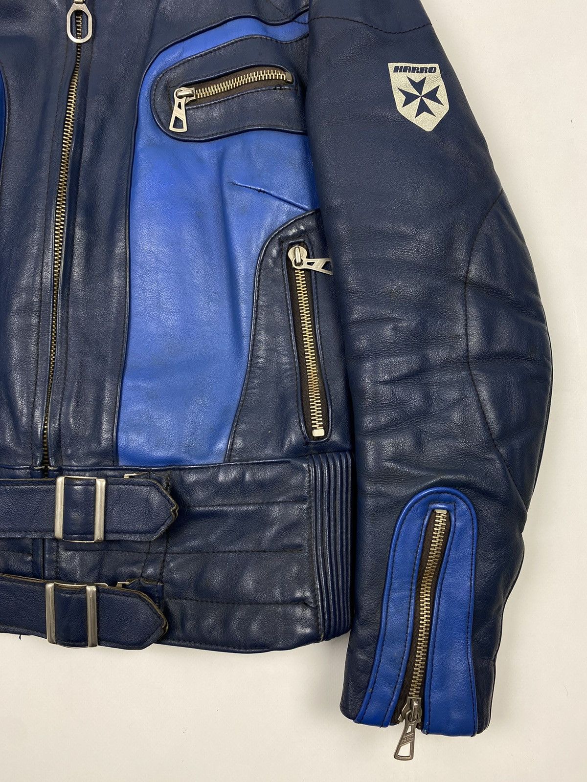 Vintage 1970’s Vintage Harro Two Tone Cafe Racer Leather Jacket Size M / US 6-8 / IT 42-44 - 7 Thumbnail