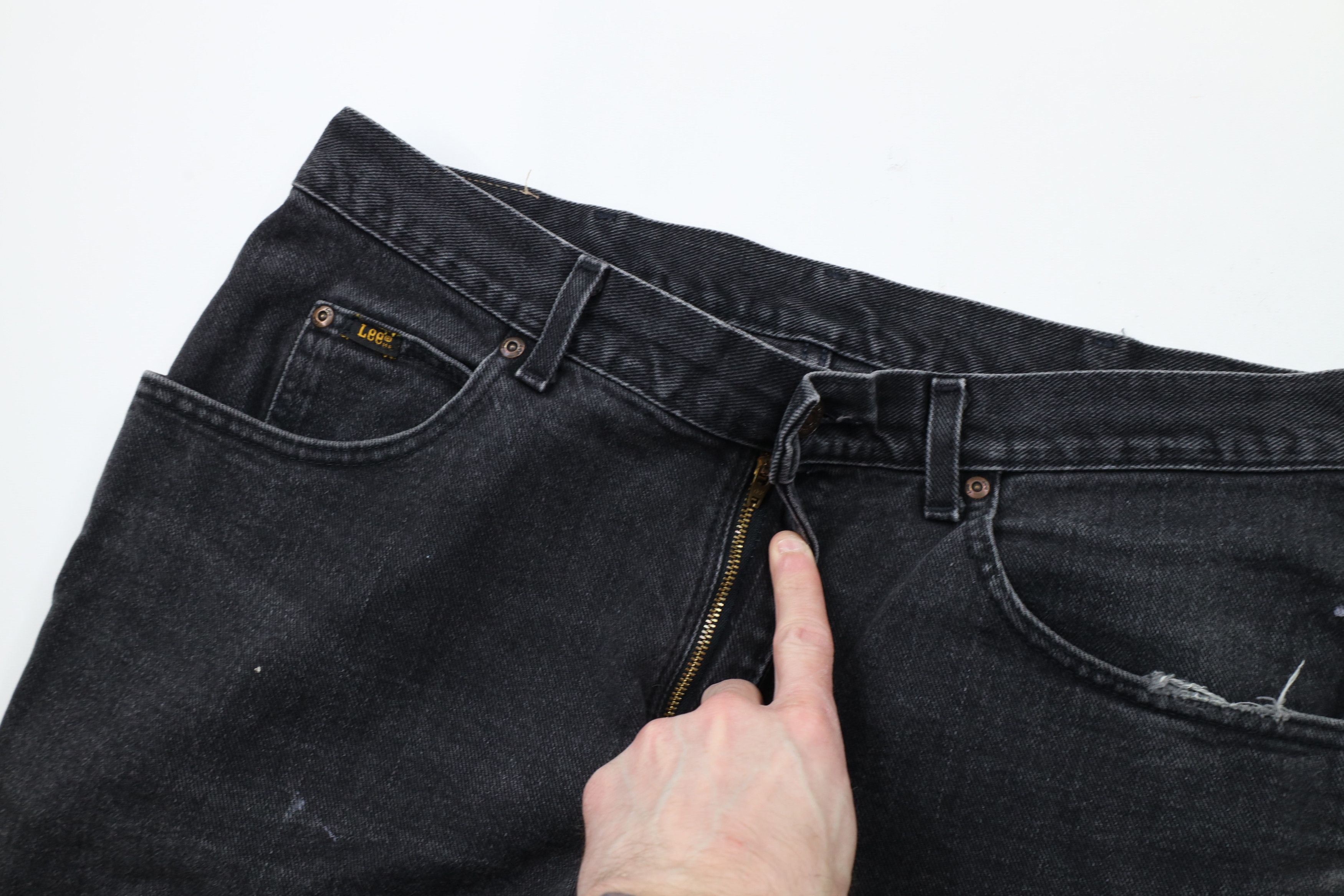 Lee × Vintage Vintage 90s Lee Straight Leg Denim Jeans Black Cotton Size US 34 / EU 50 - 8 Thumbnail